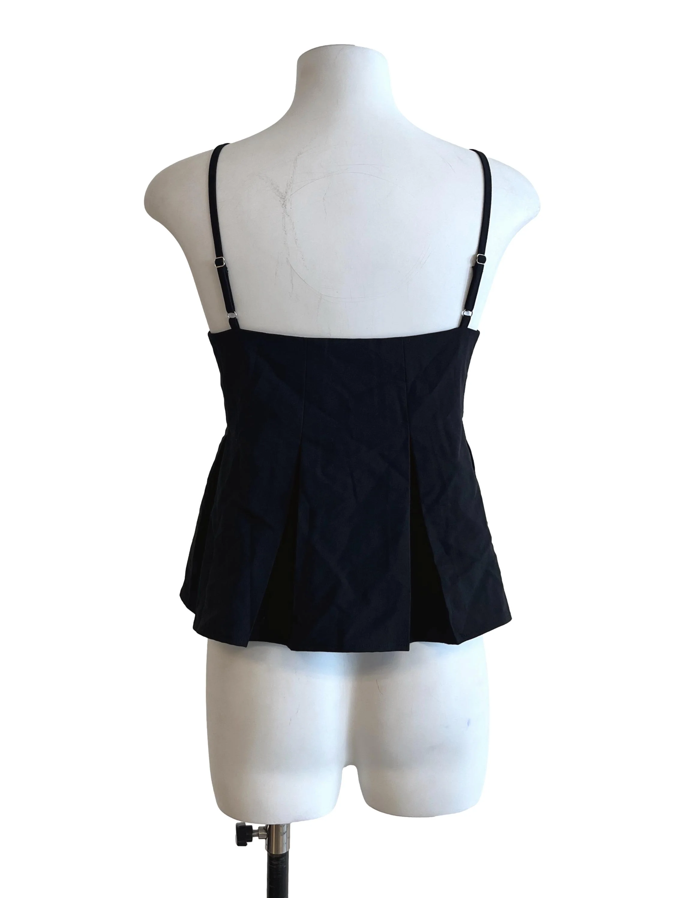 Jade Black Square Sleeveless Top - Image 2
