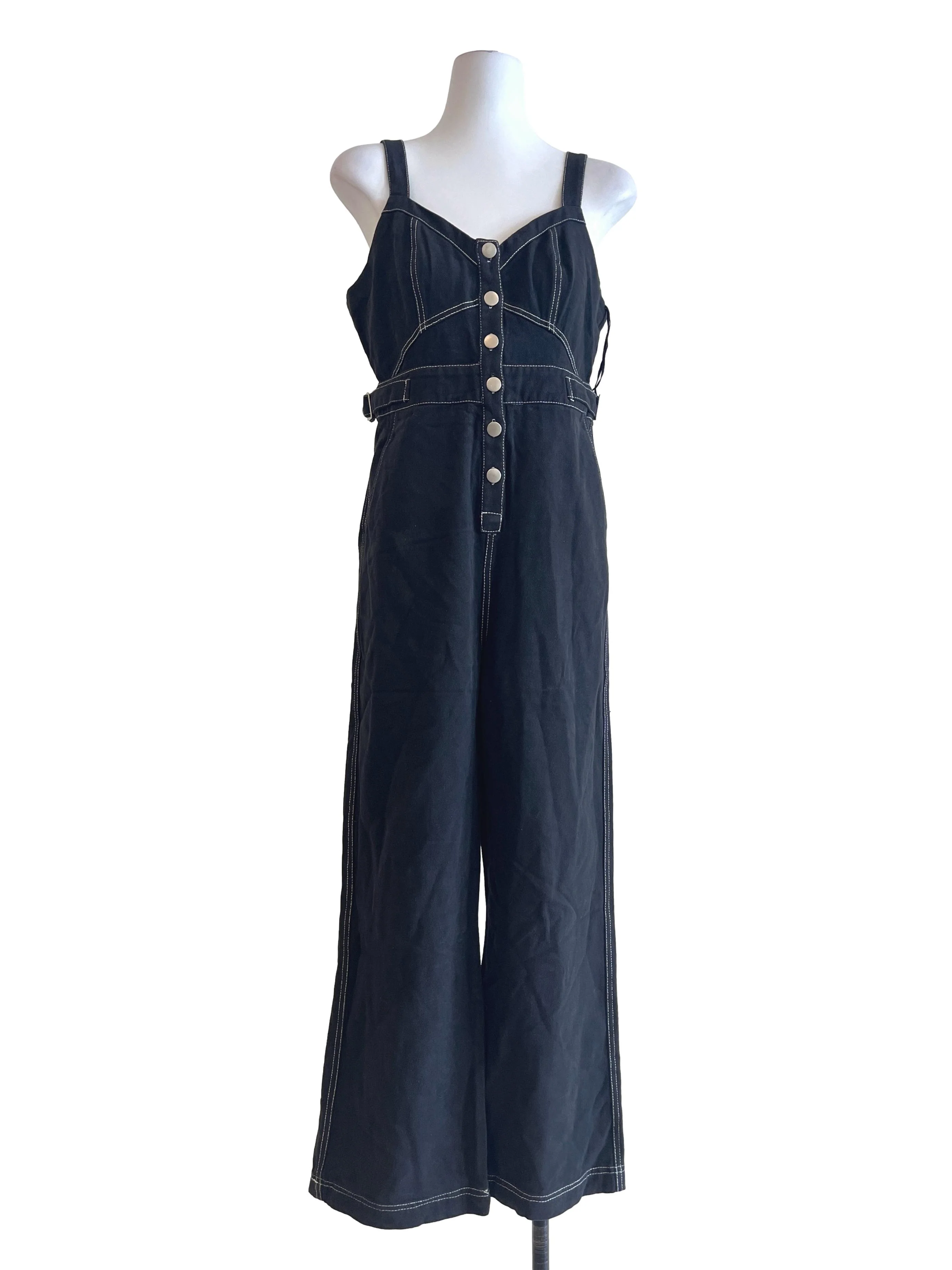 Jade Black Sweetheart Overall