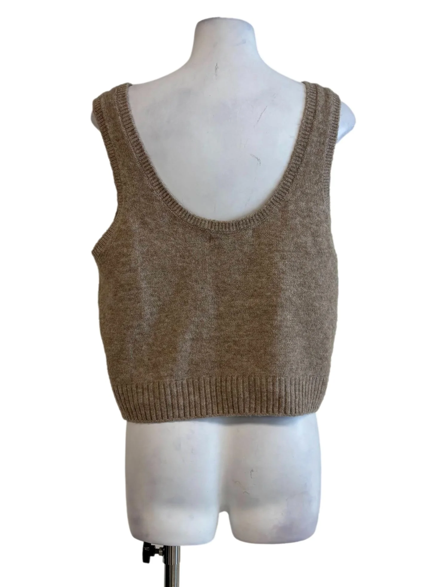 Janna Brown Fuzzy Knit Vest - Image 2