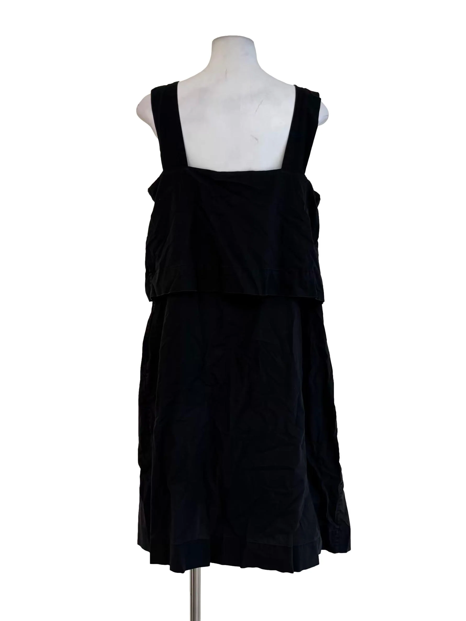 Jet Black Apron Neck Shift Dress - Image 2