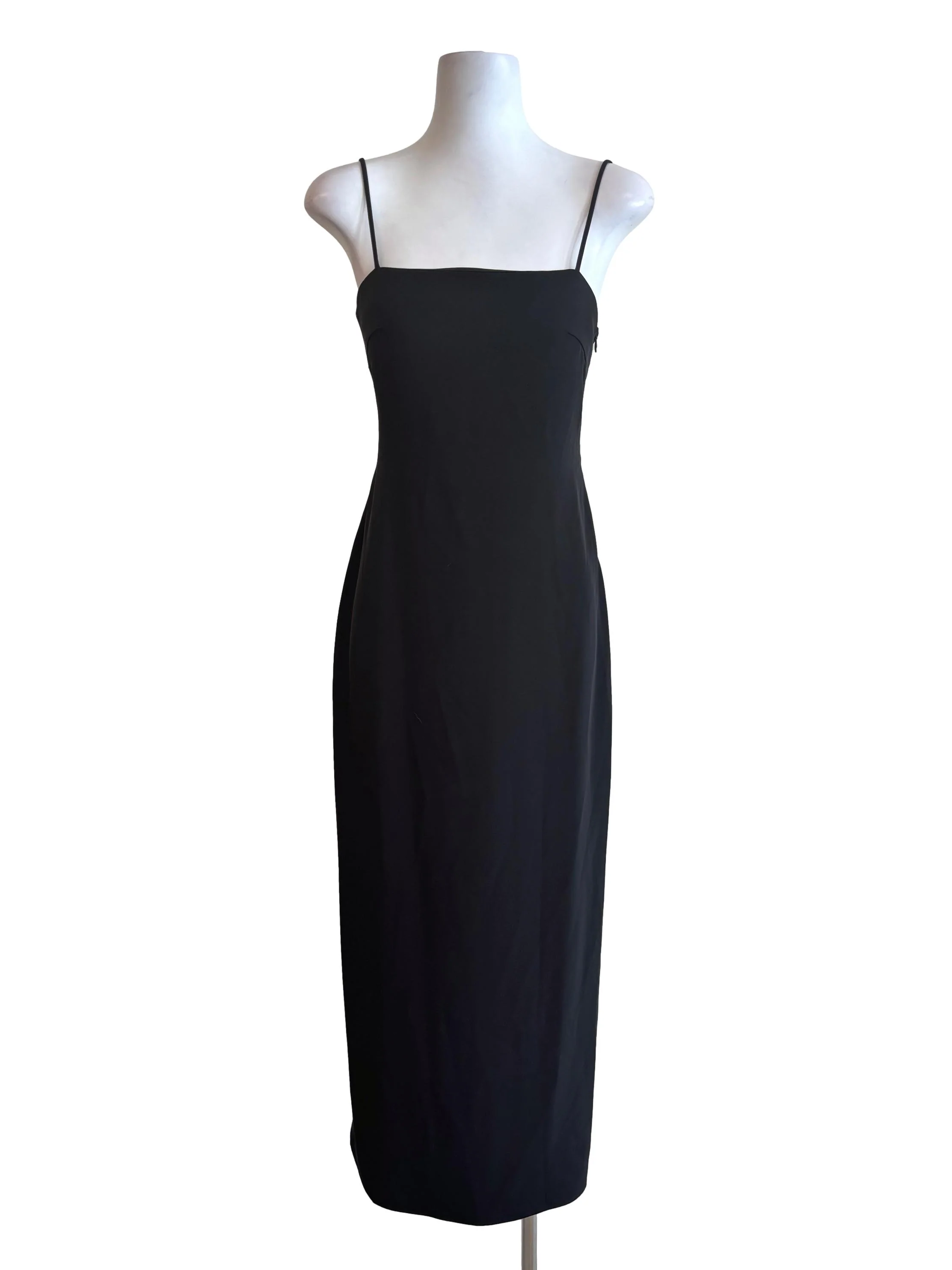 Jet Black Back Twist Slip Dress LB