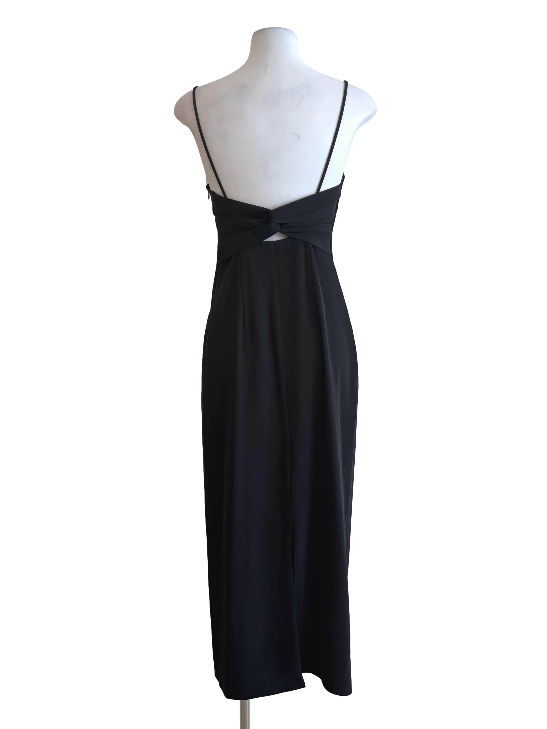 Jet Black Back Twist Slip Dress LB - Image 2