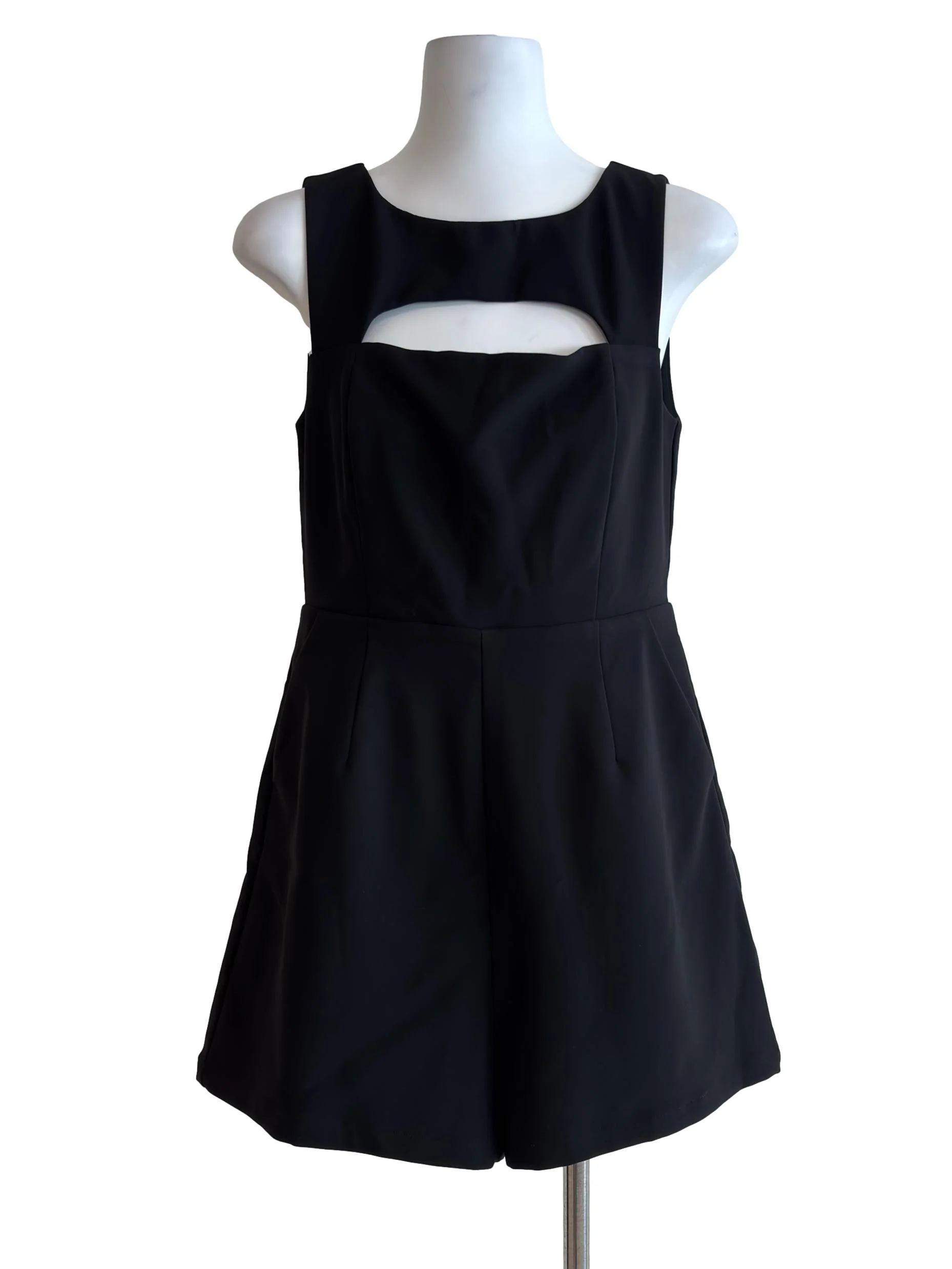 Jet Black Cutout Romper