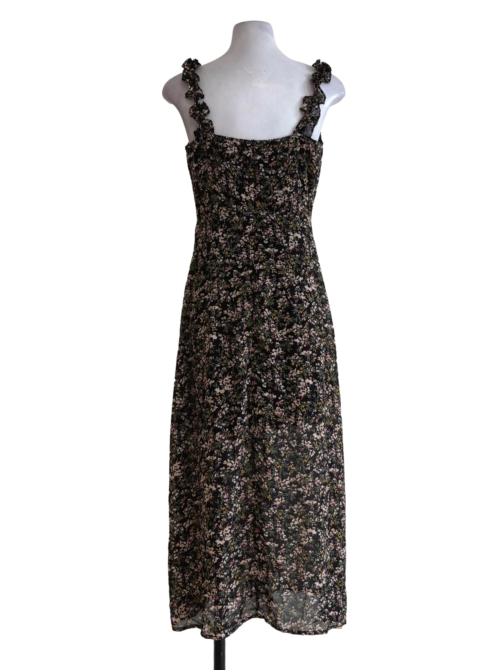 Jet Black Floral Print Sundress - Image 2