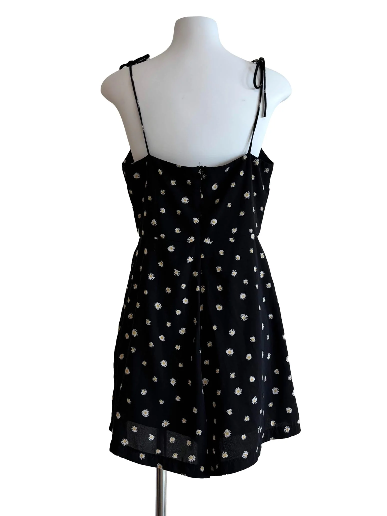 Jet Black Floral Spaghetti Strap Rompers - Image 2