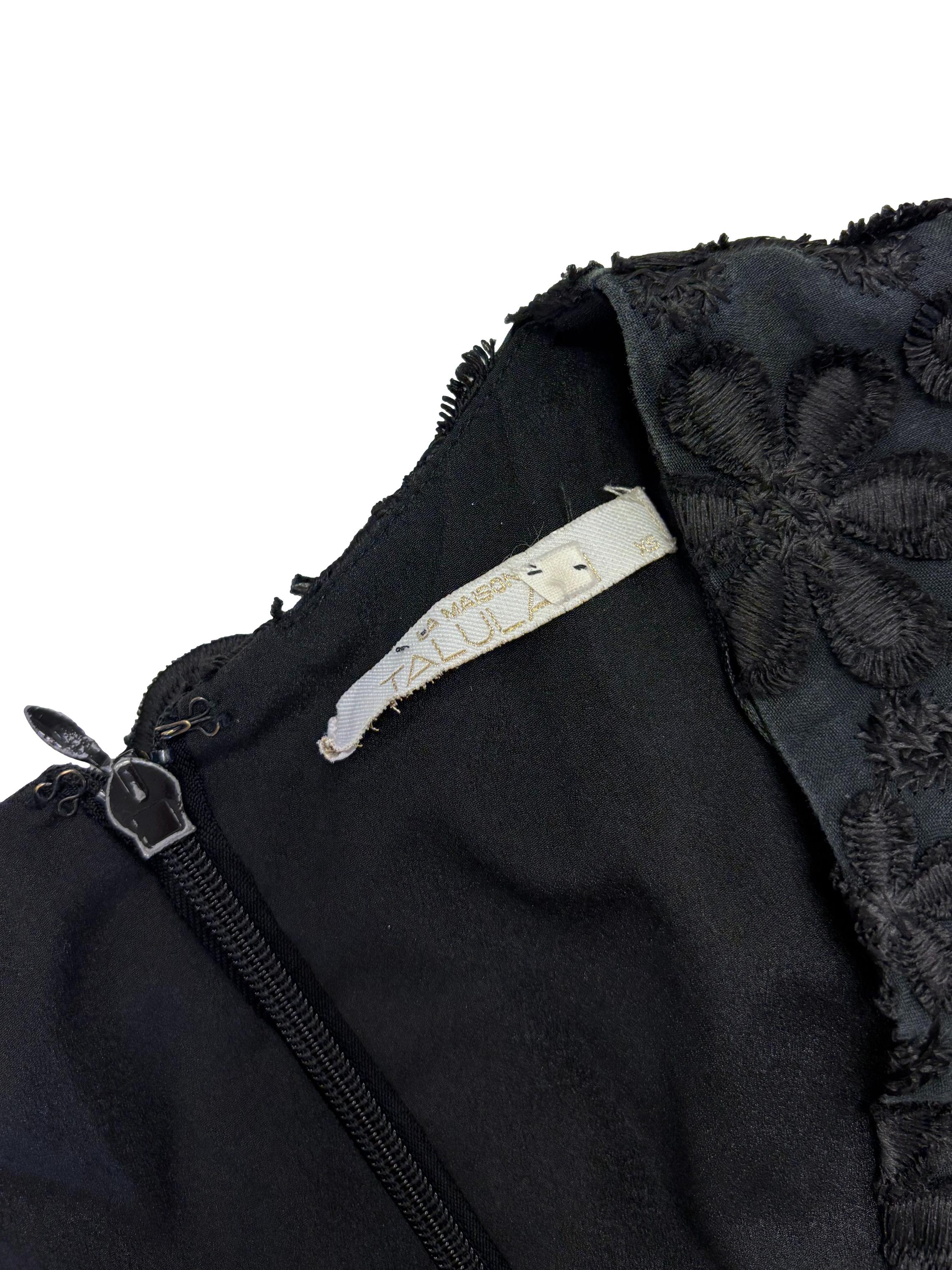 Jet Black Floral Textured Dress - Image 3