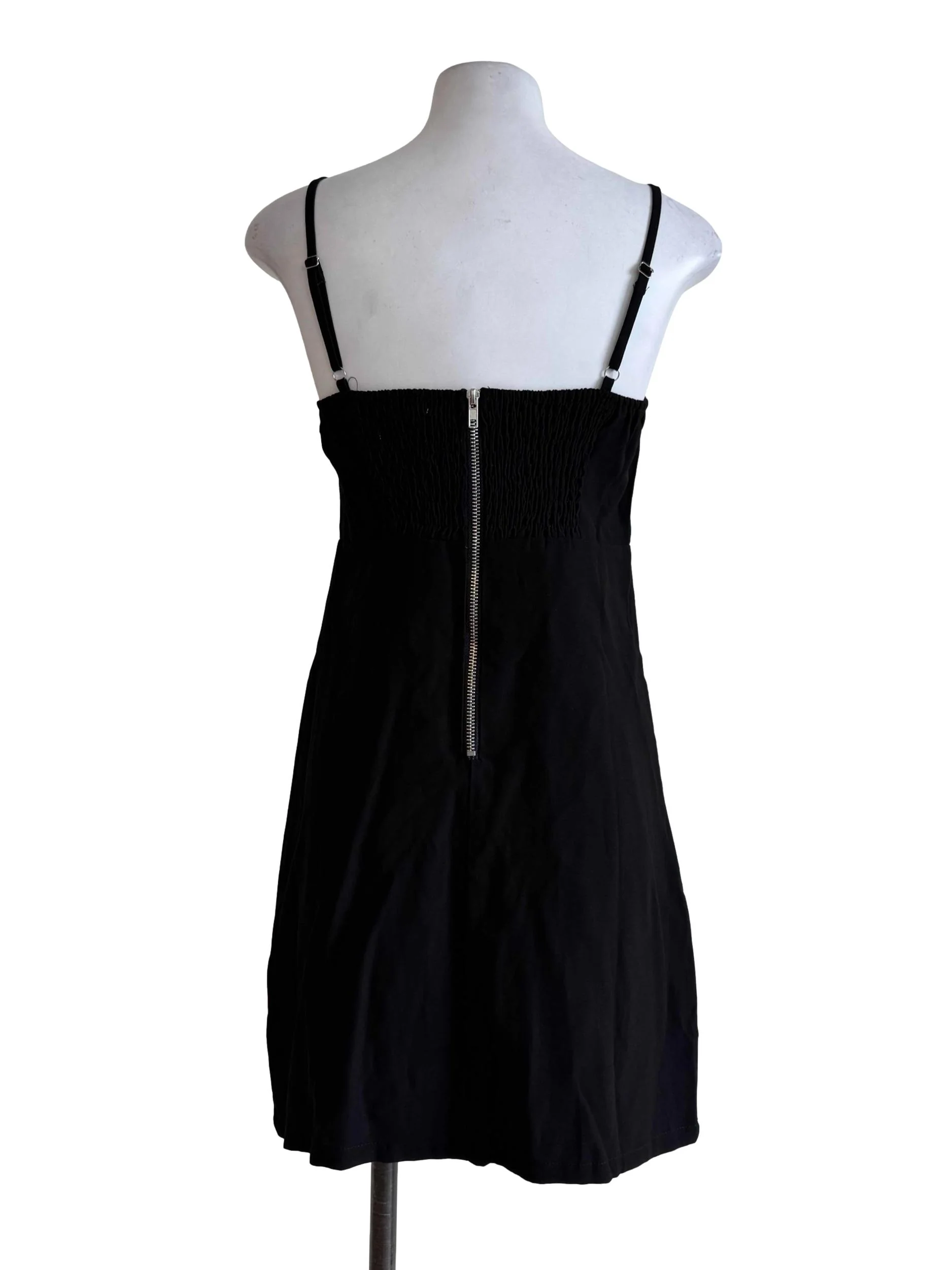 Jet Black Front Button Dress - Image 2
