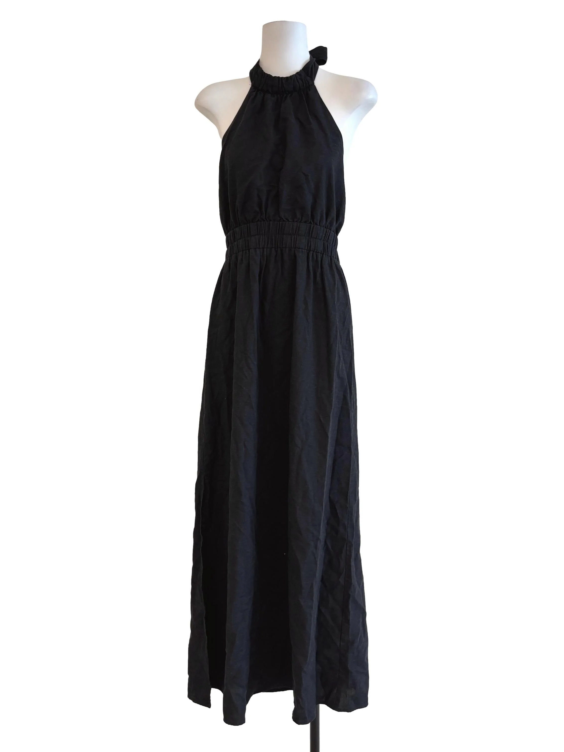 Jet Black Halter Maxi Dress