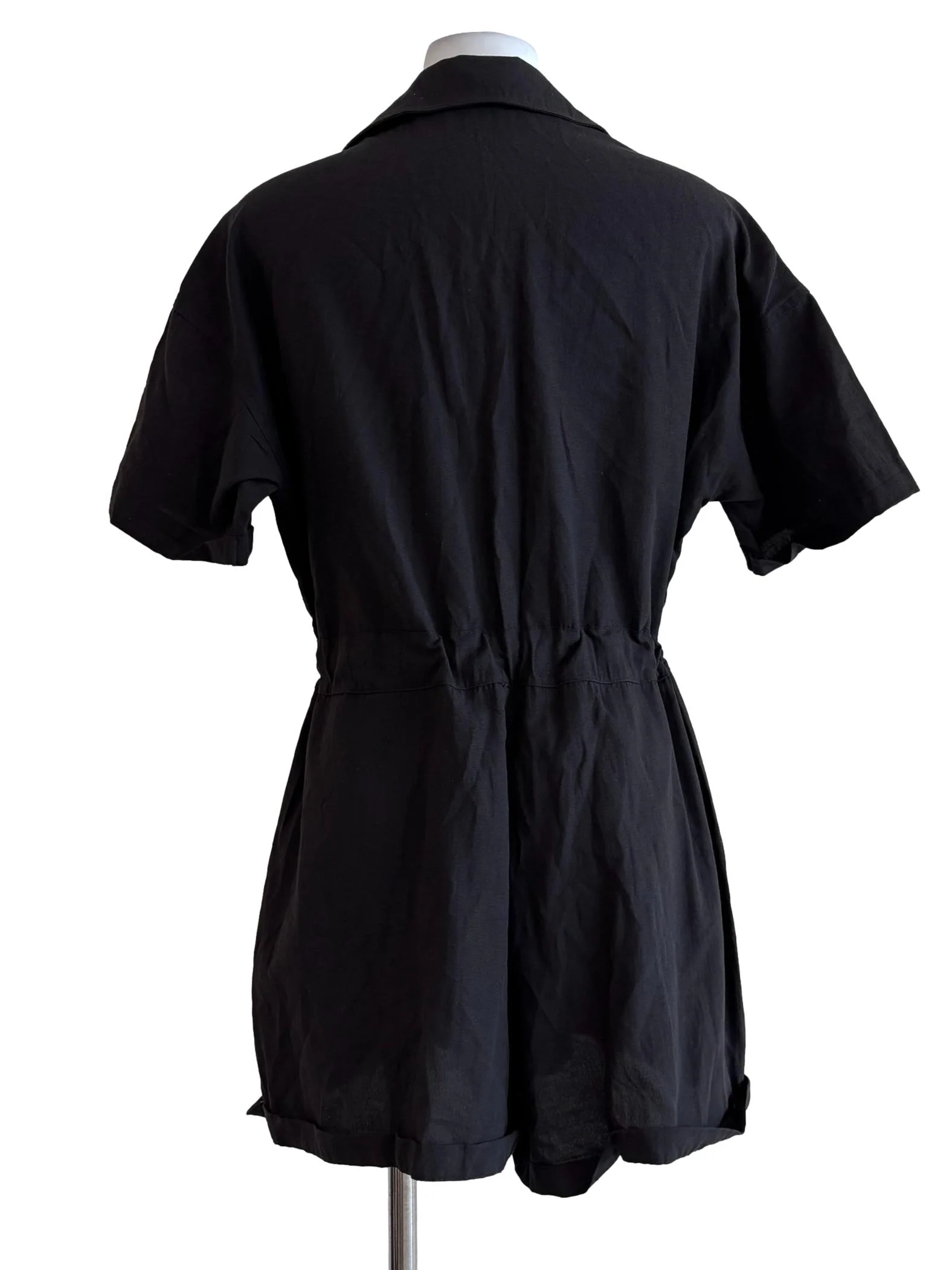 Jet Black Linen Rompers - Image 2