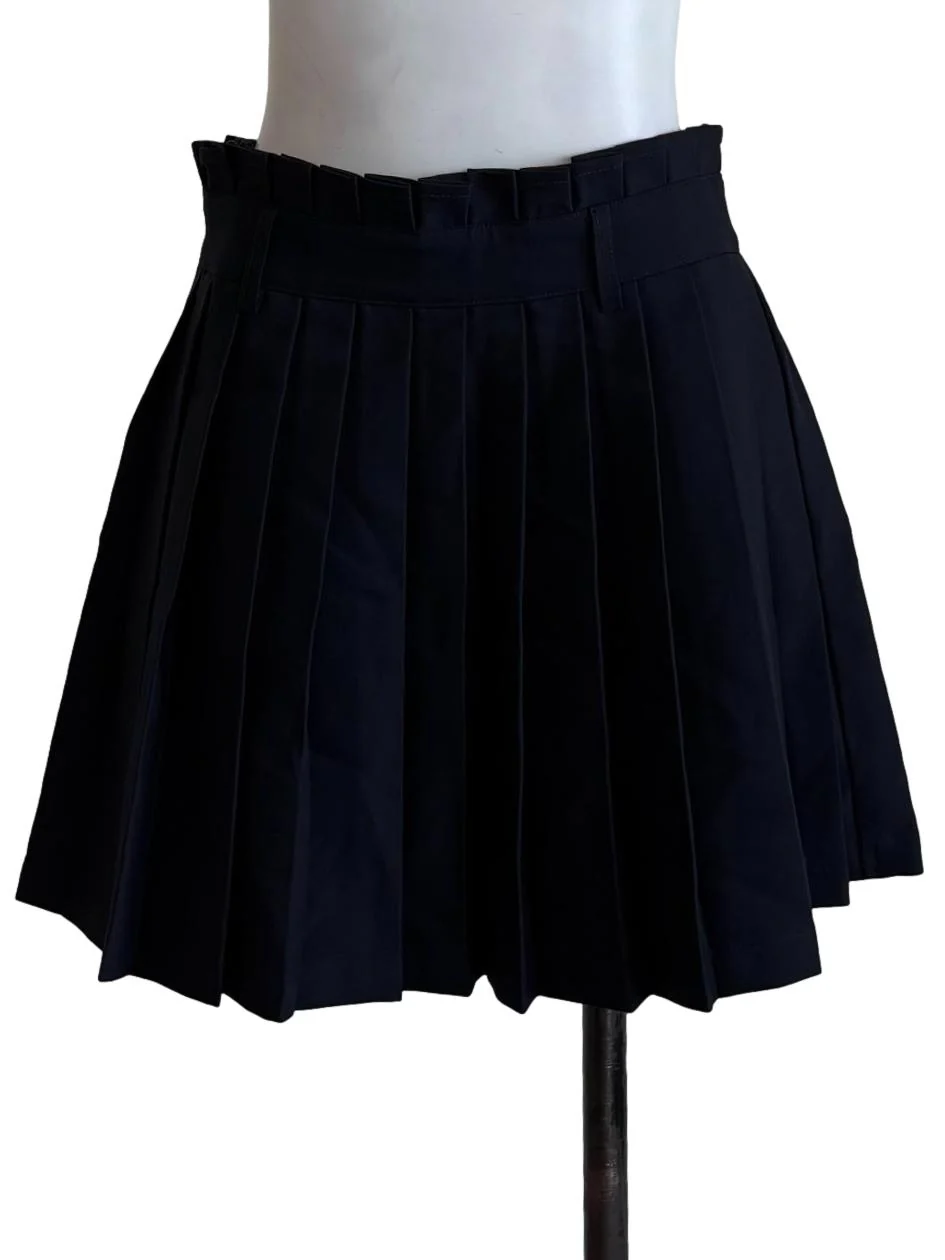 Jet Black Mini Pleated Skirt