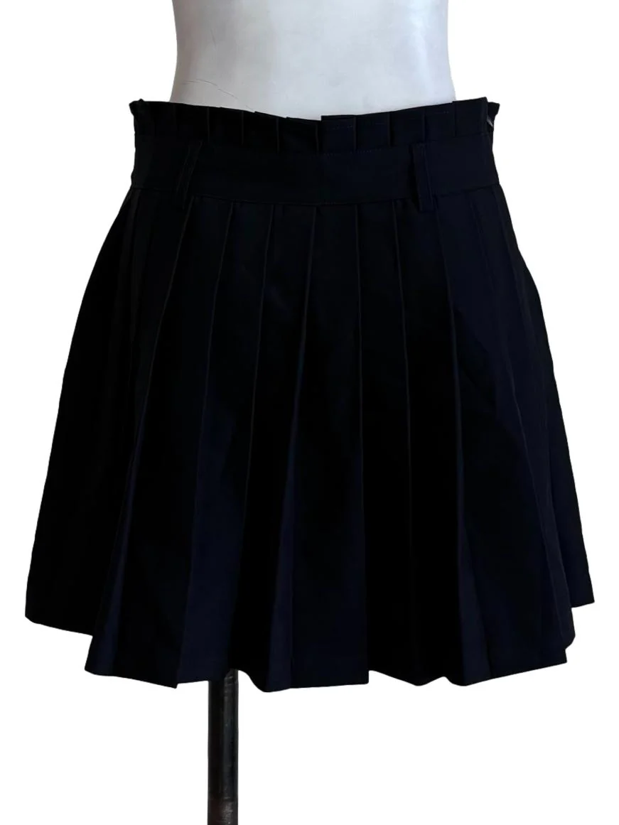 Jet Black Mini Pleated Skirt - Image 2