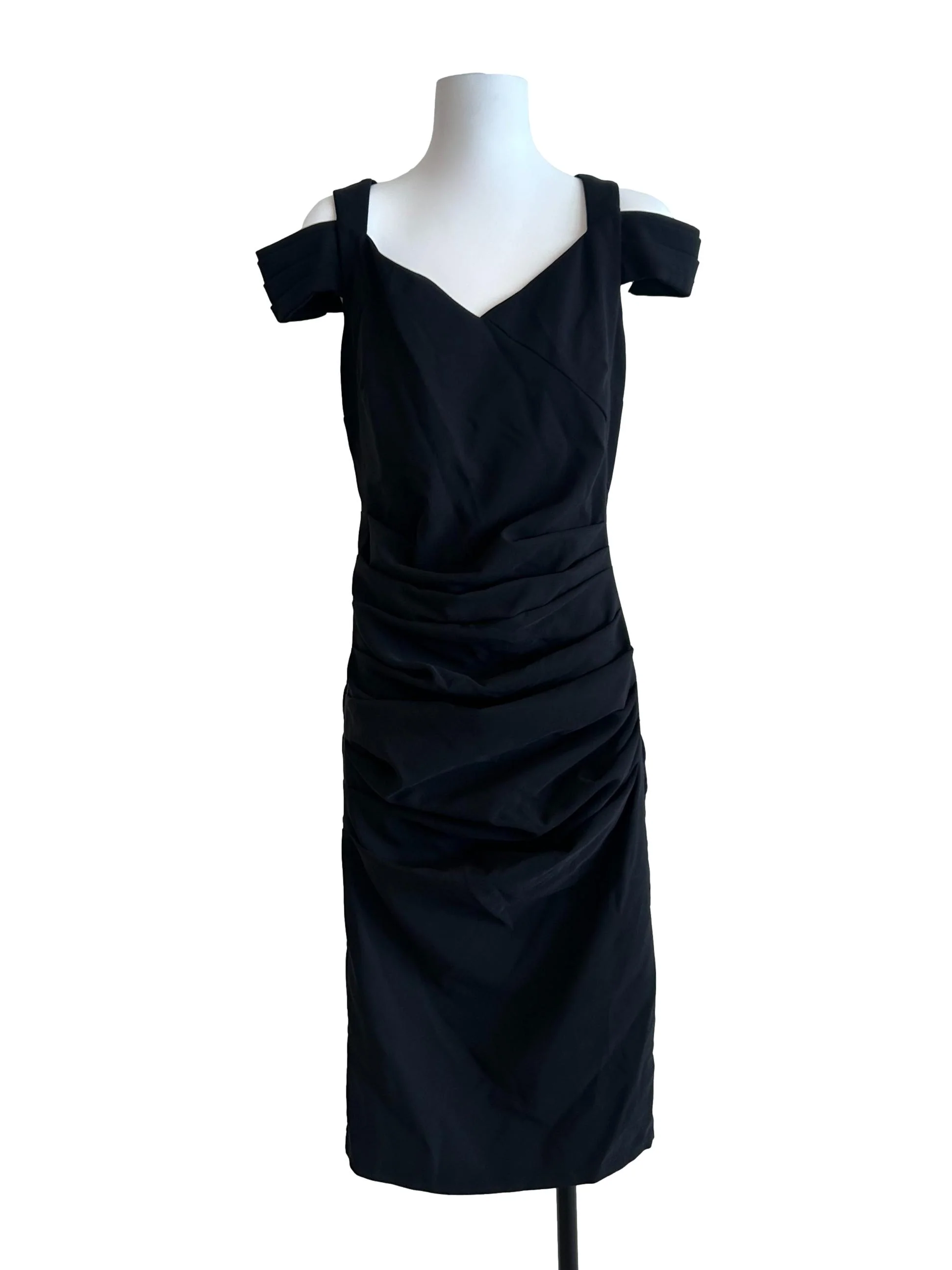 Jet Black Pleated Dress