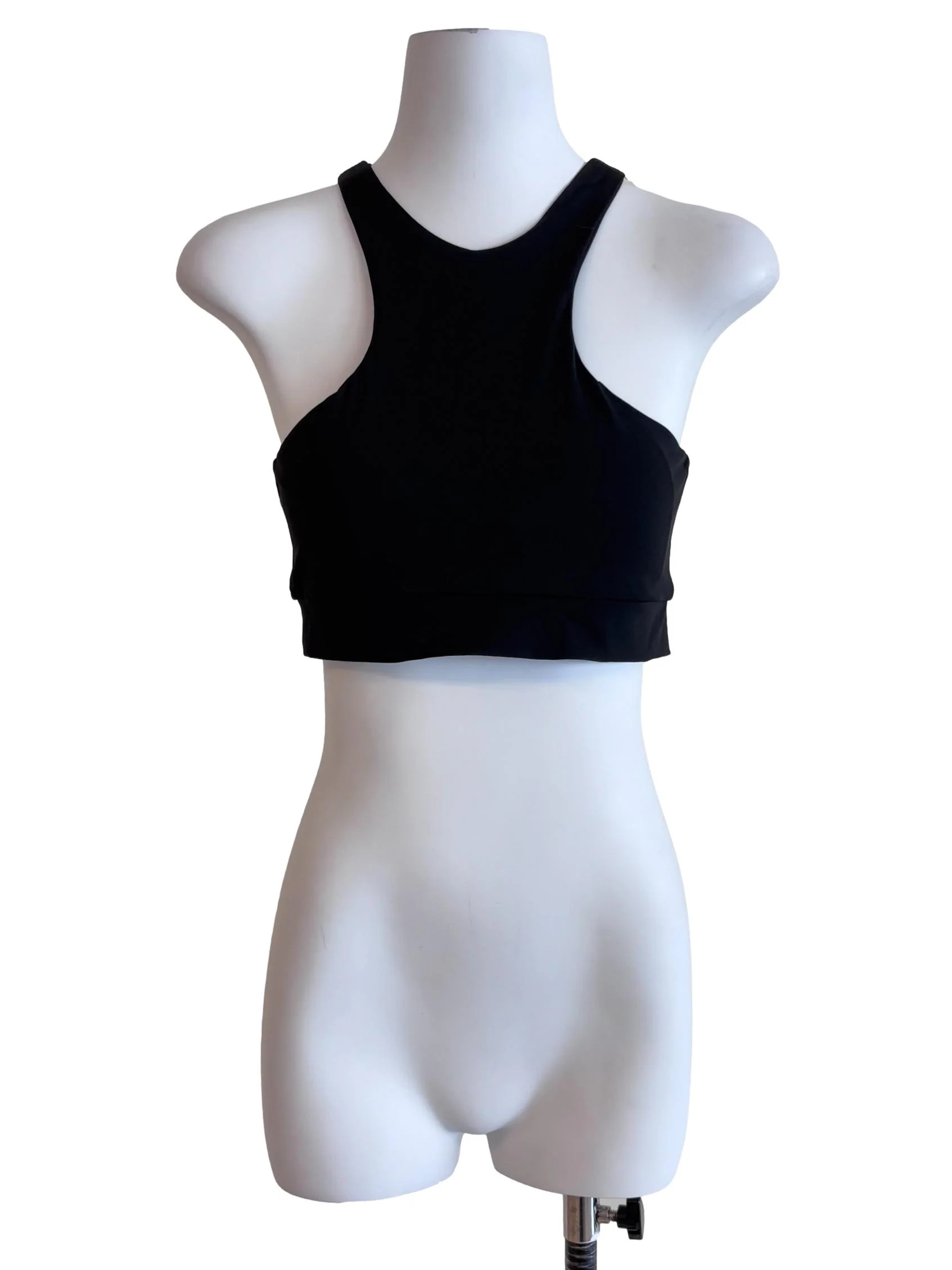 Jet Black Racerback Crop Tank Top