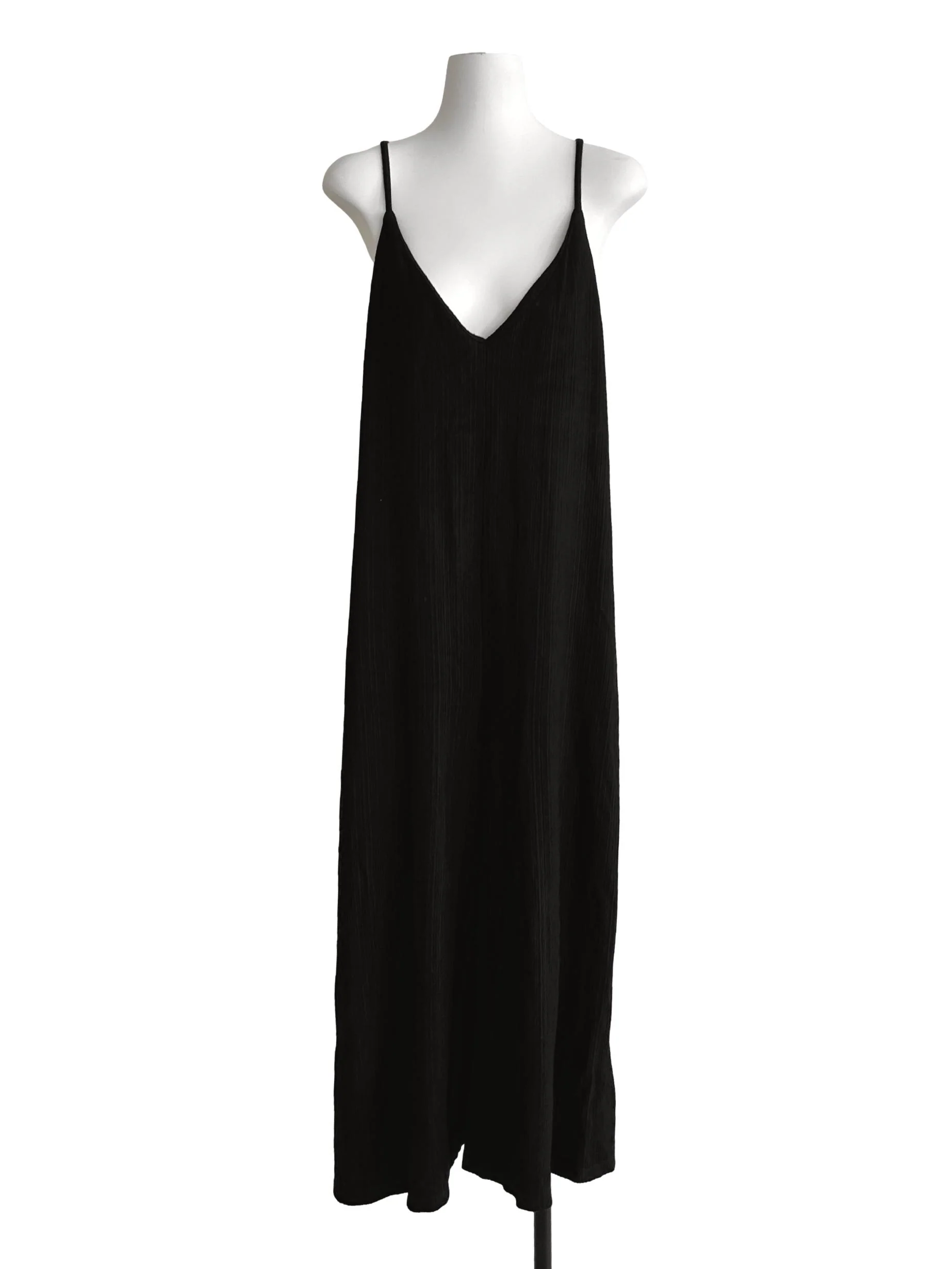 Jet Black Rib Overalls