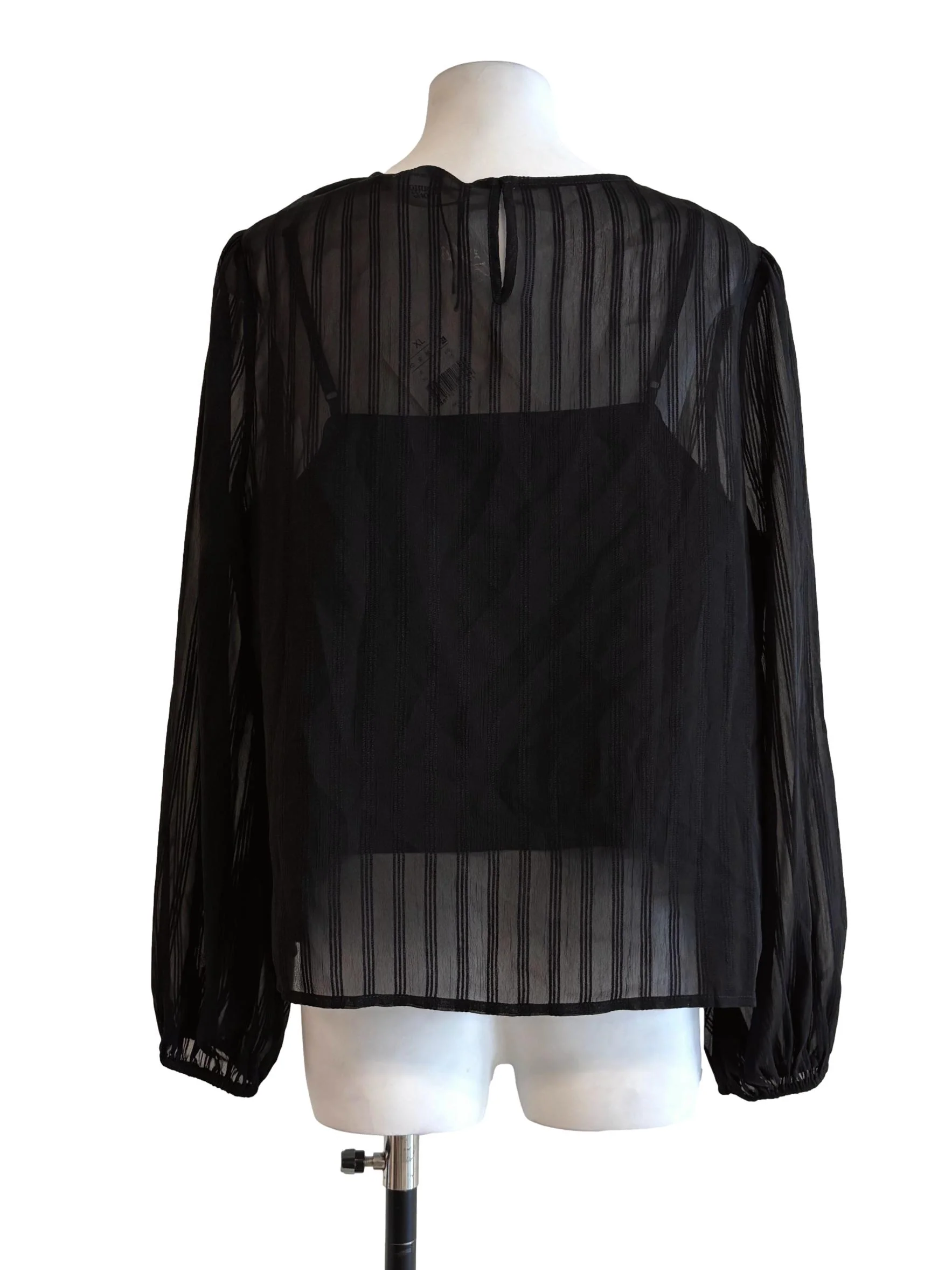 Jet Black Sheer Blouse LB - Image 2
