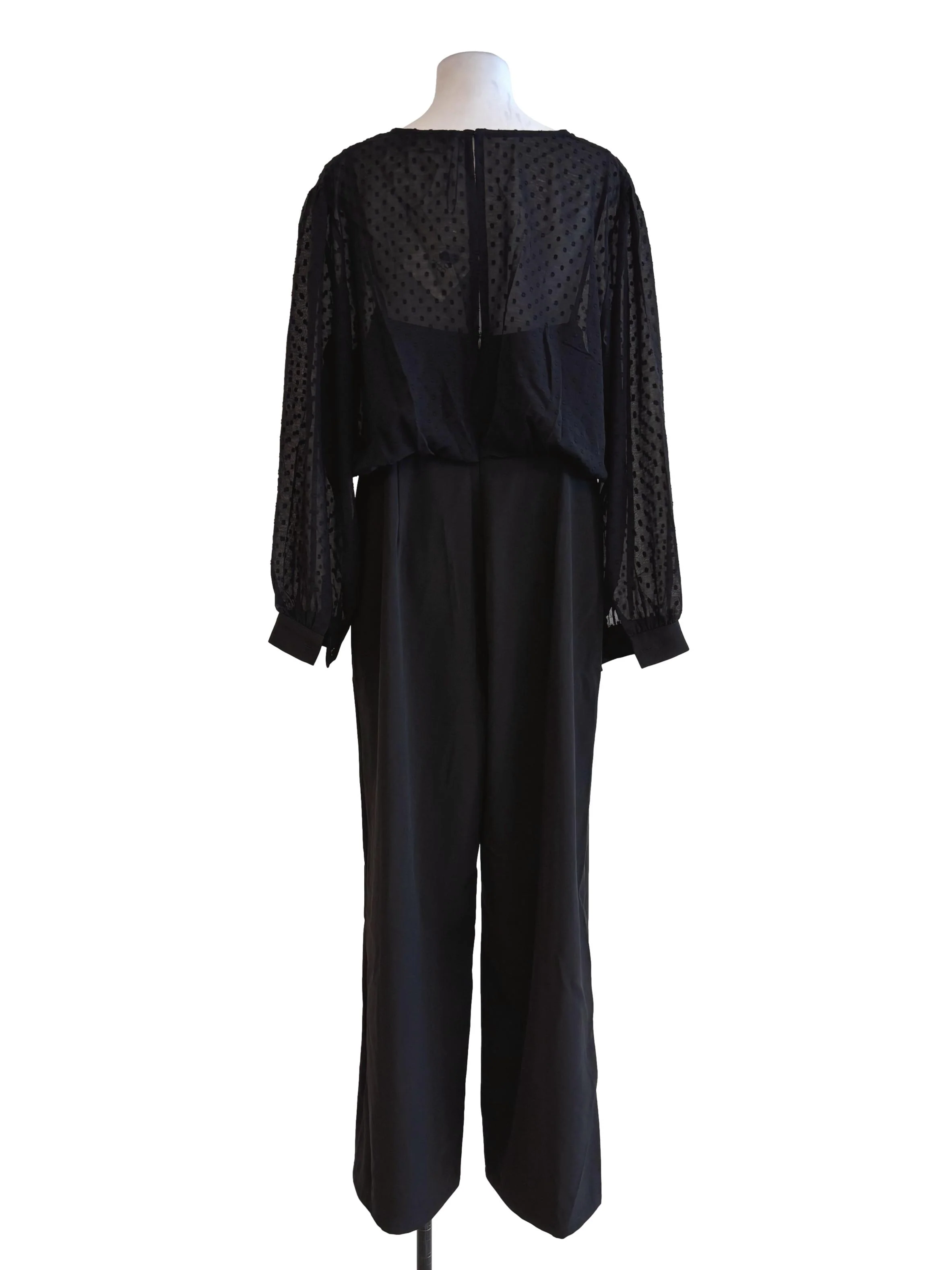 Jet Black Sheer Jumpsuit LB - Image 2