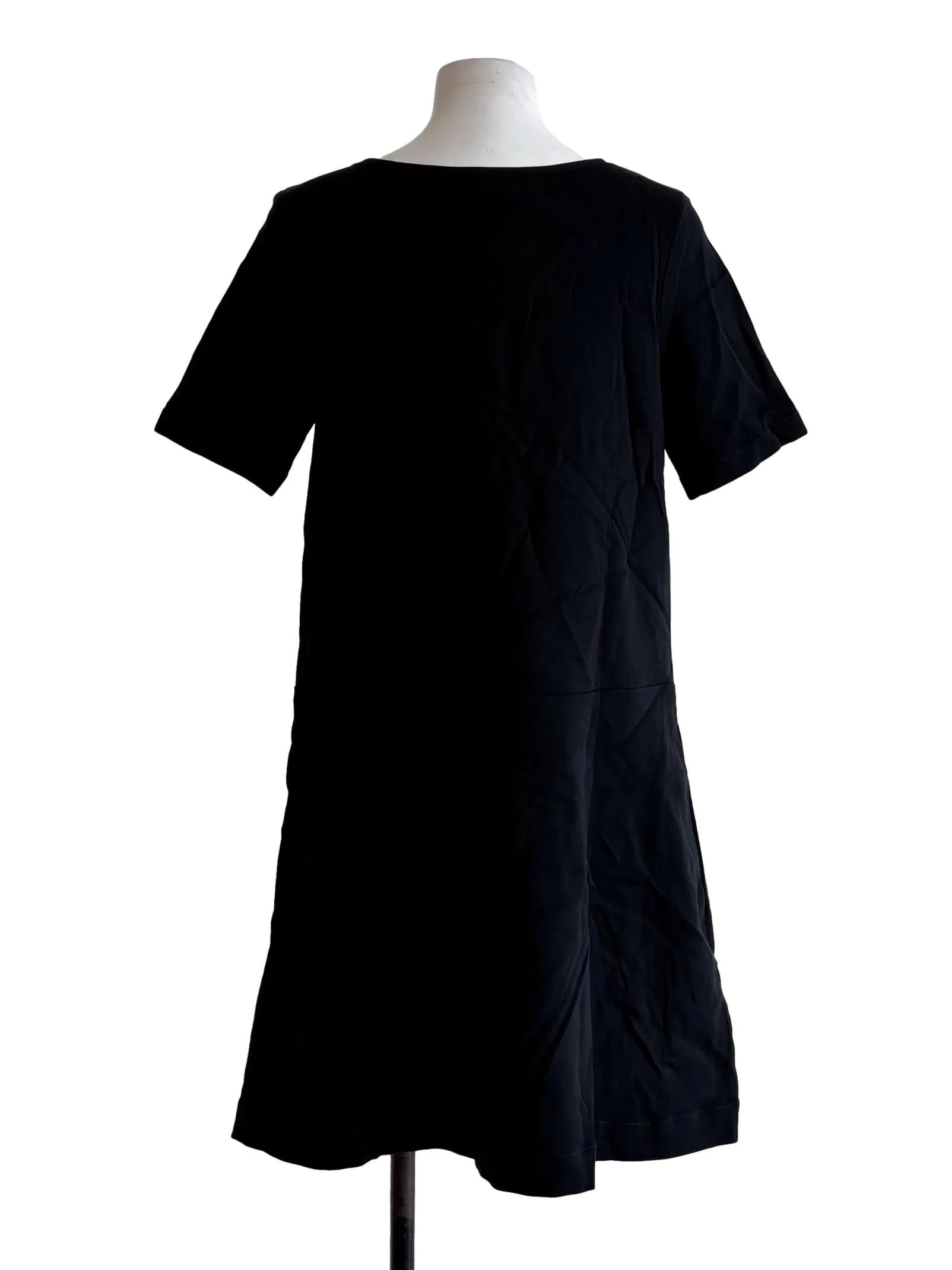 Jet Black Short Sleeve Dress - Image 2