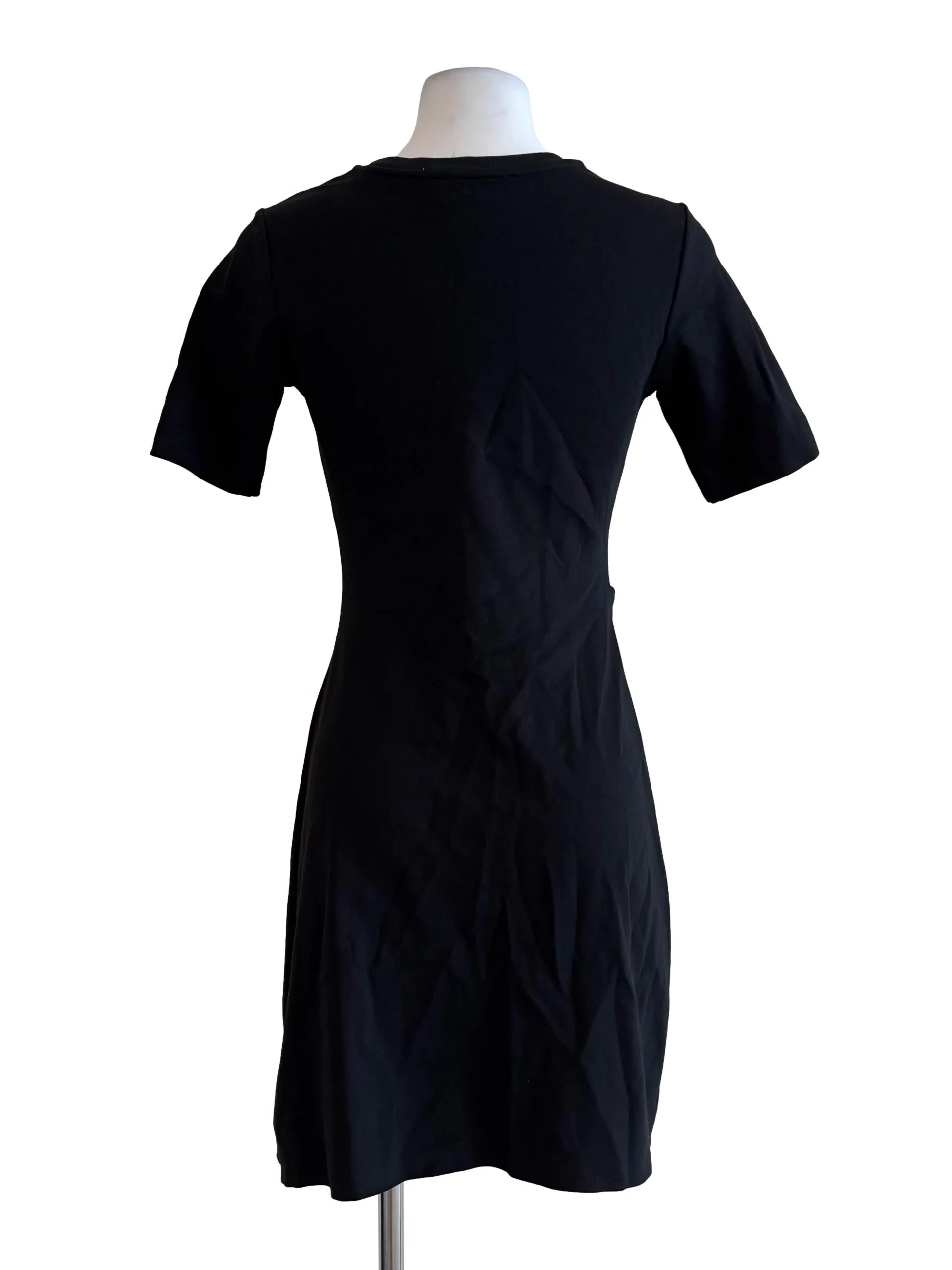Jet Black Side Twist Sheath Dress - Image 2