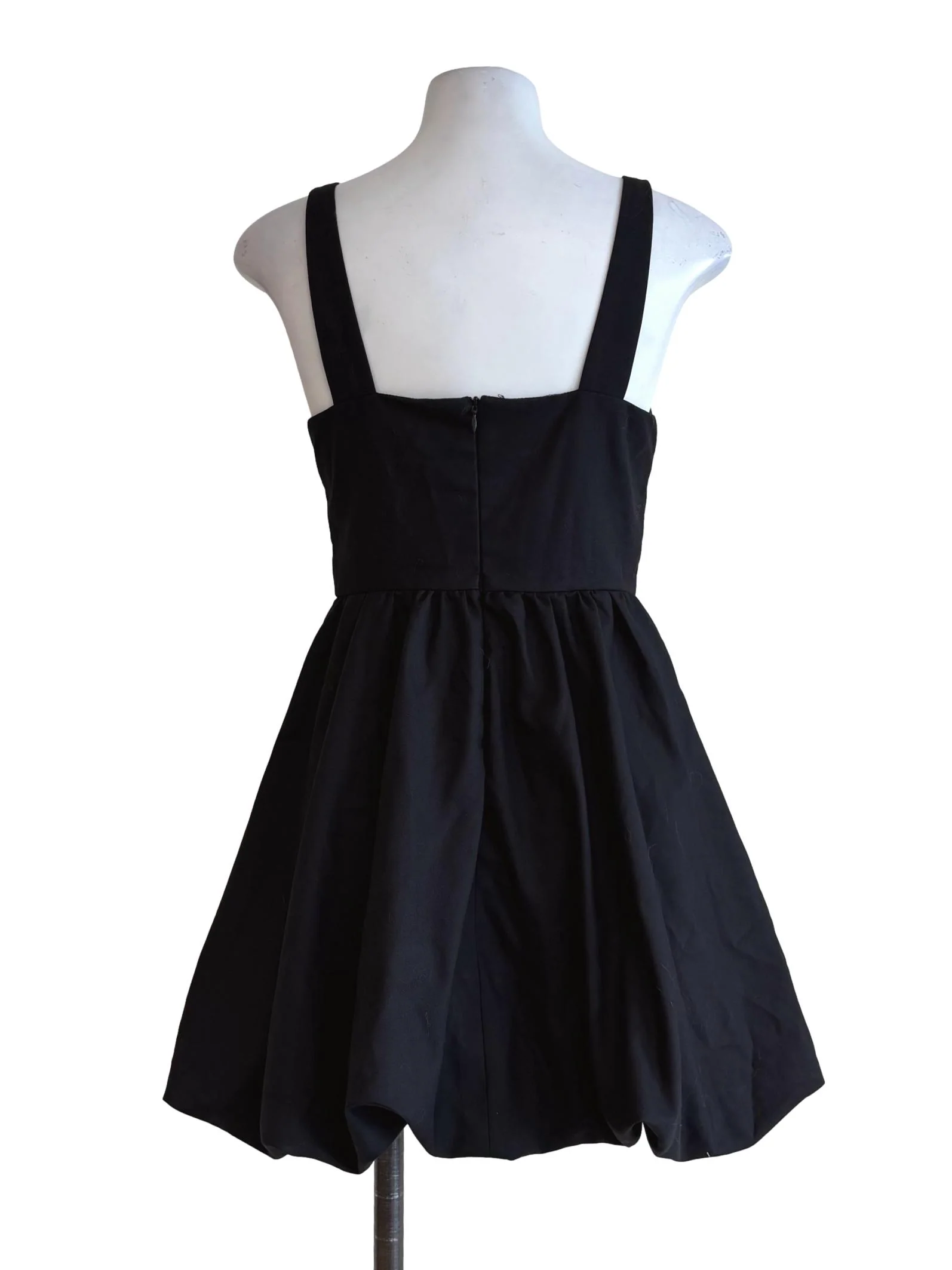 Jet Black Sleeveless Balloon Dress - Image 2