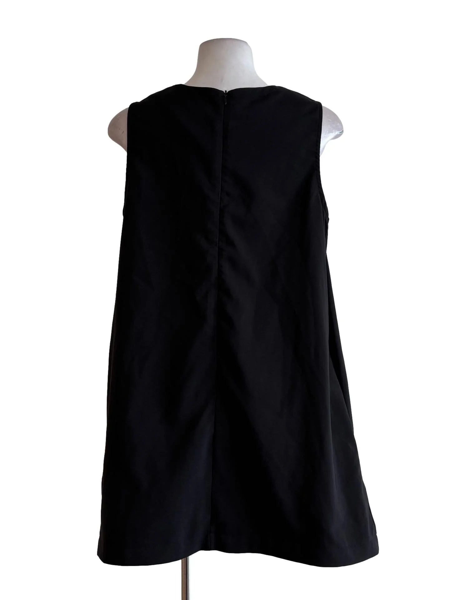 Jet Black Sleeveless Dress - Image 2
