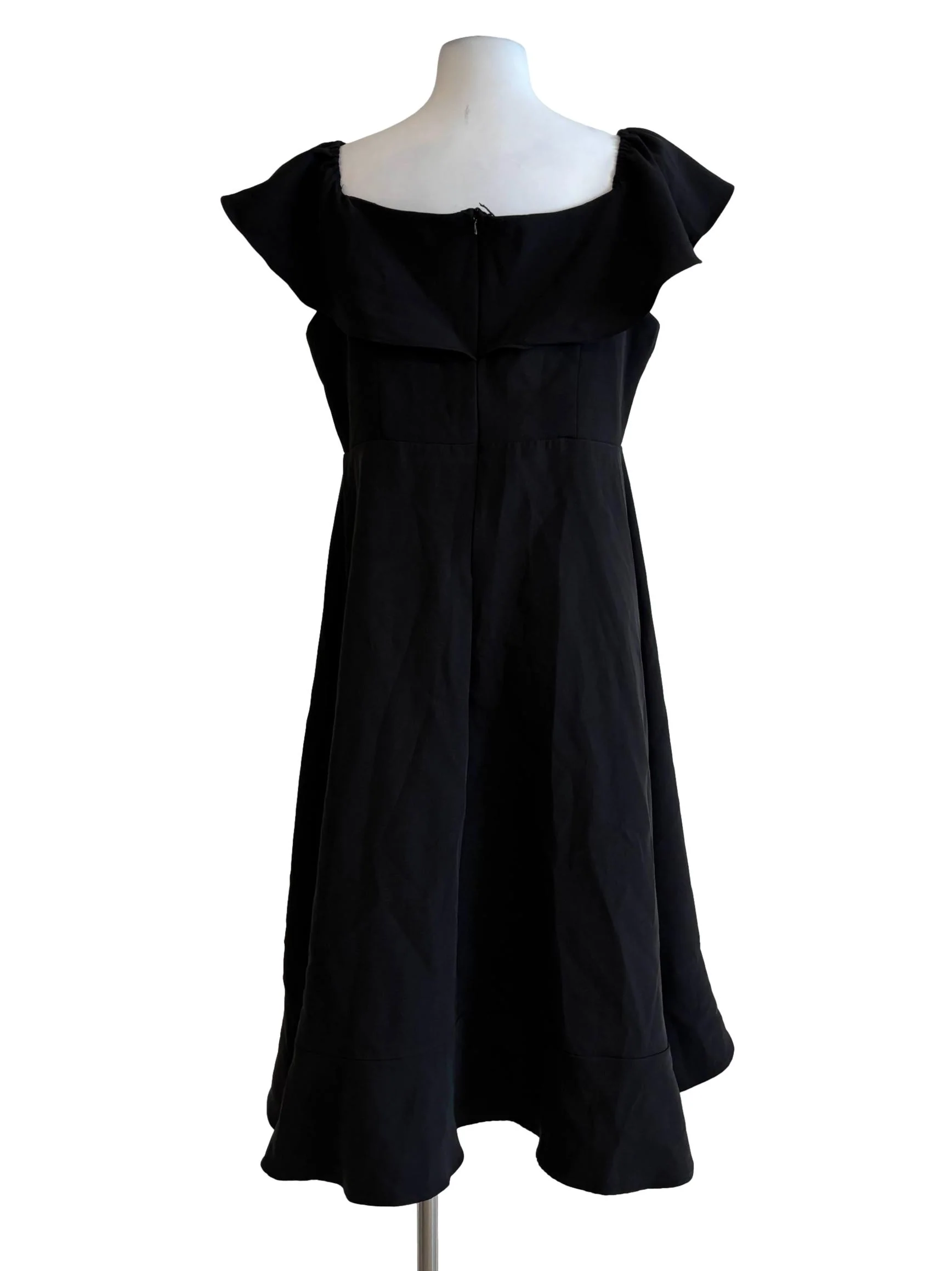 Jet Black Sleeveless Ruffle Dress - Image 2