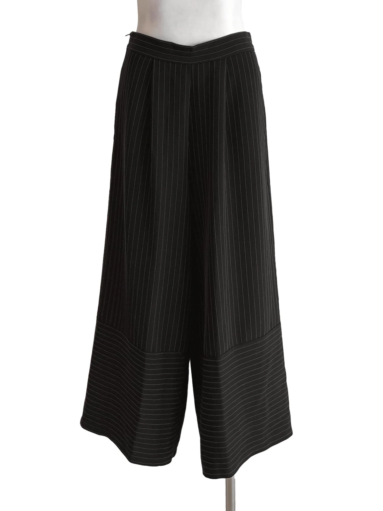 Jet Black Striped Culottes