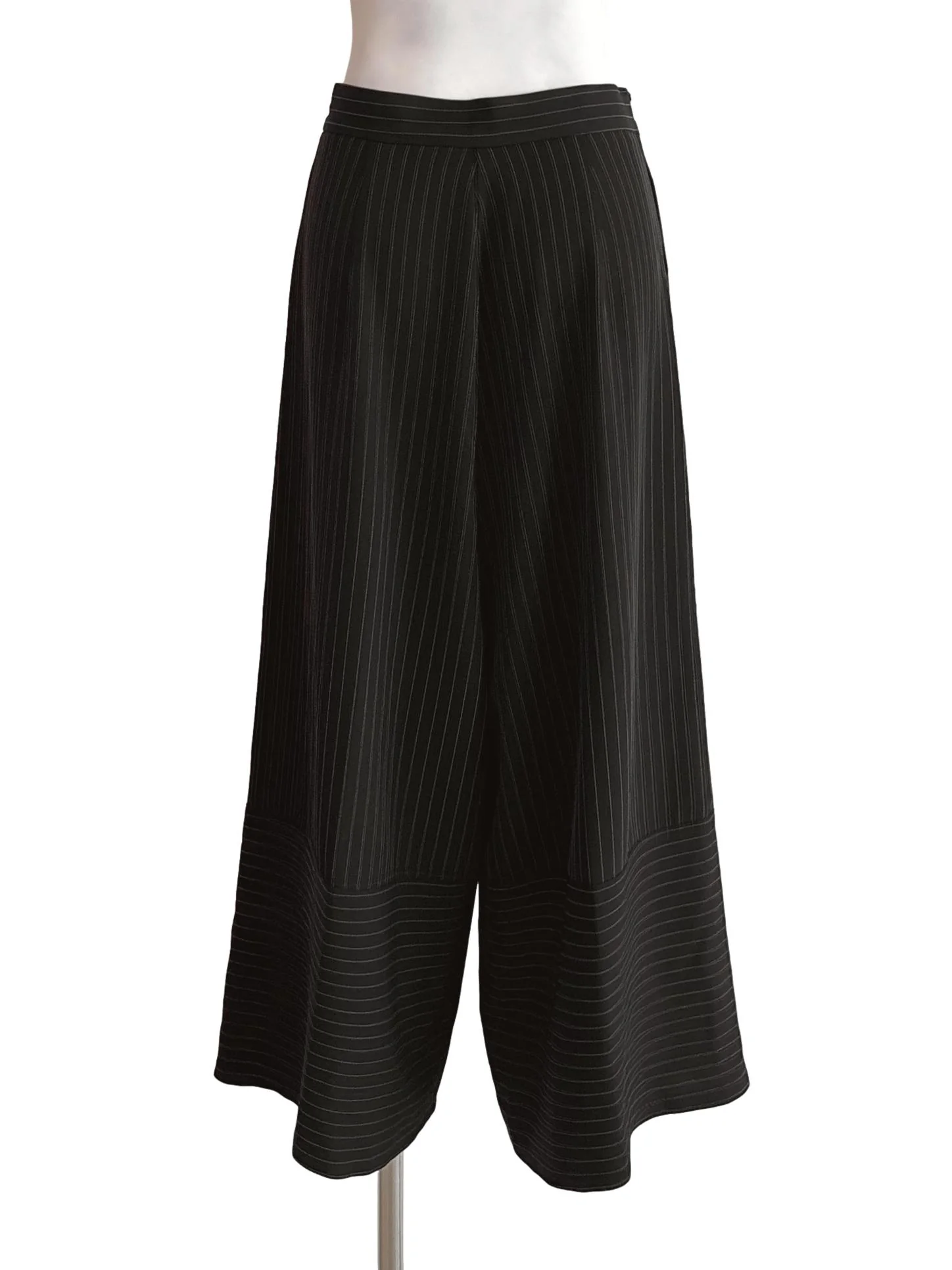 Jet Black Striped Culottes - Image 2
