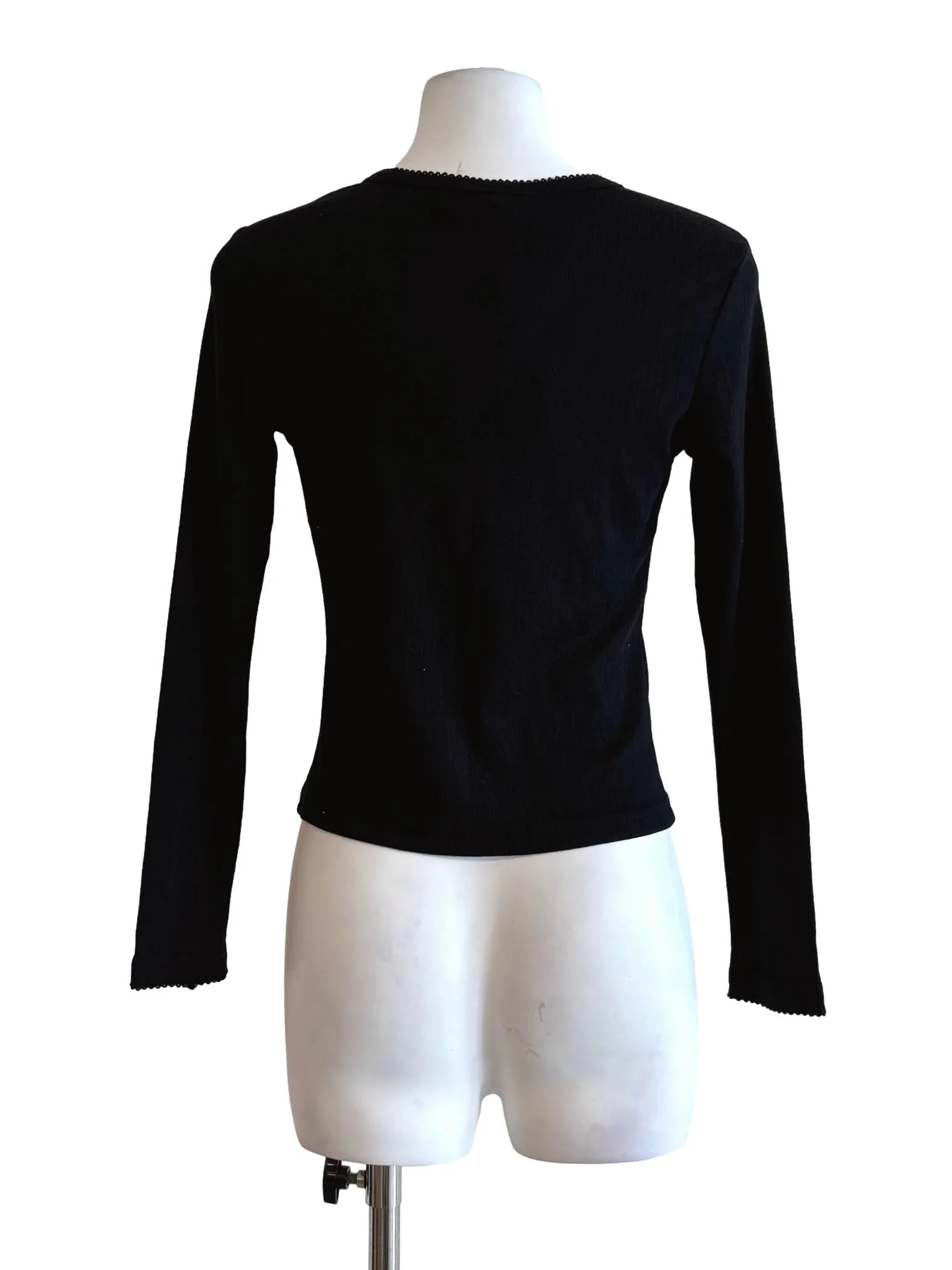 Jet Black V-Neck Cardigan TTR - Image 2