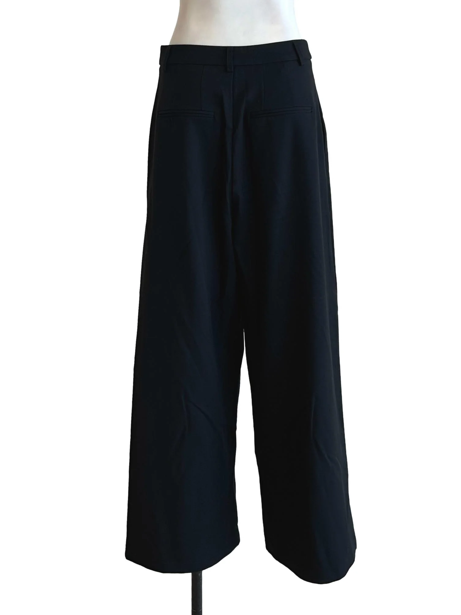 Jet Black Wide Leg Pants - Image 2
