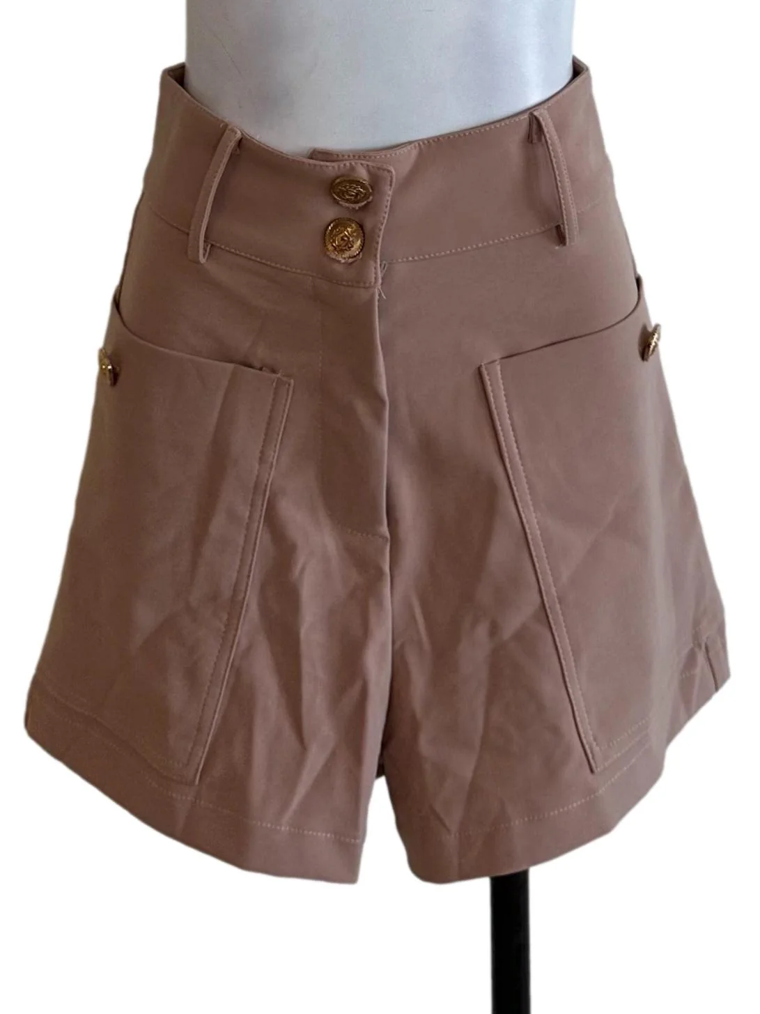 Khaki Brown High Waist Shorts