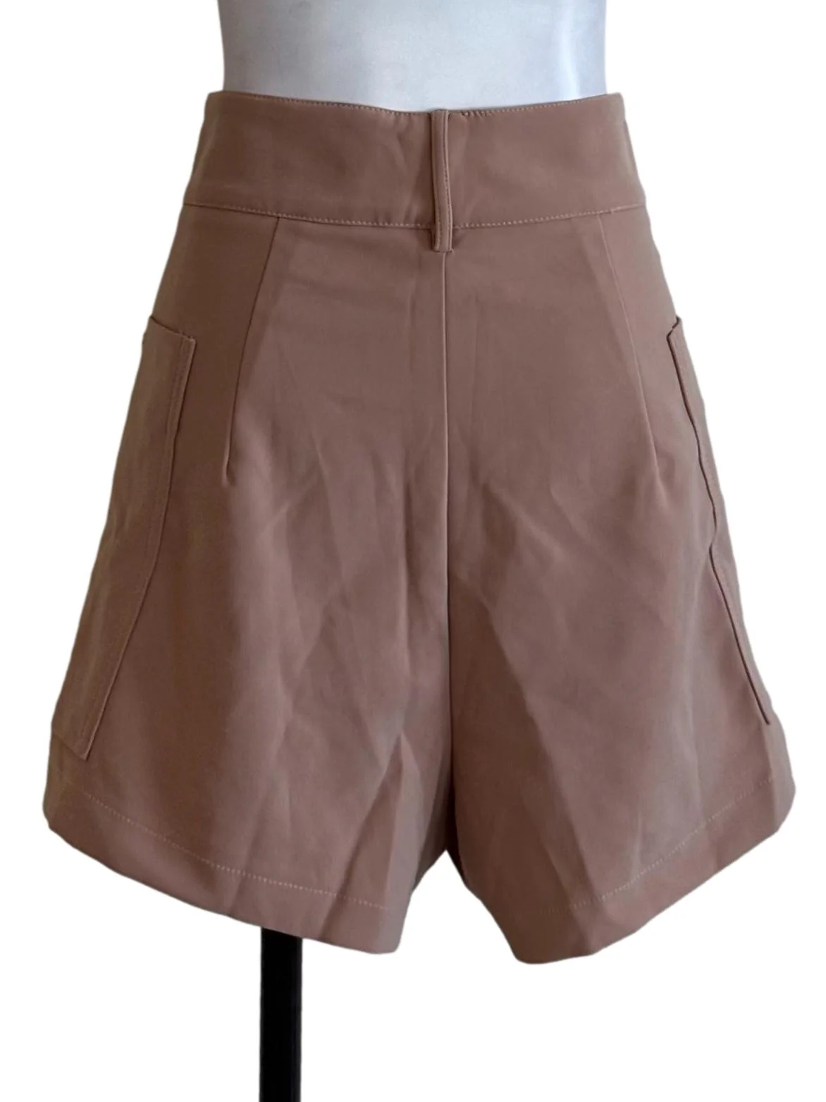 Khaki Brown High Waist Shorts - Image 2