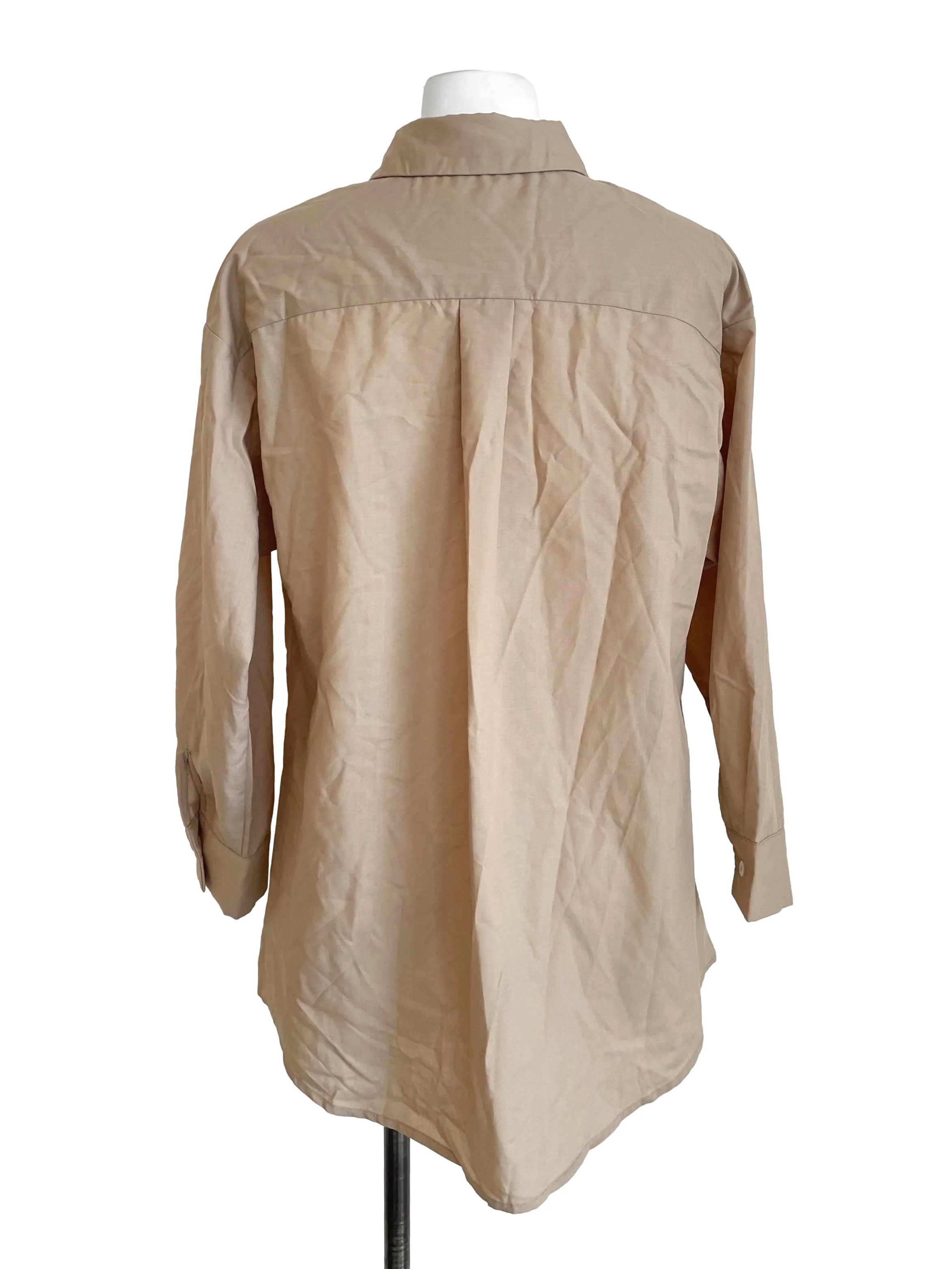 Khaki Oversized Shirt Dress - Image 2