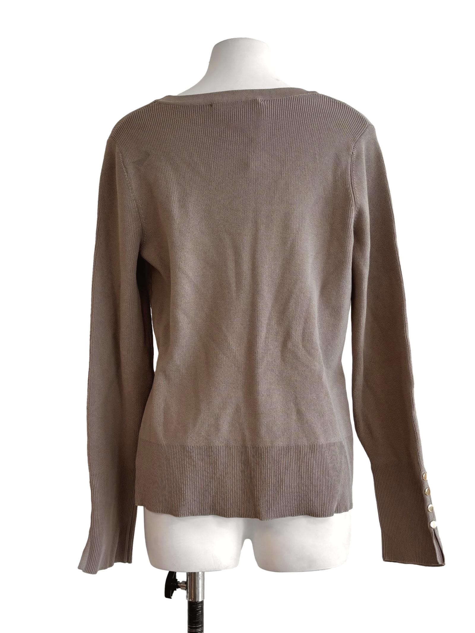 Khaki Scoop Neck Knit Top LB - Image 2