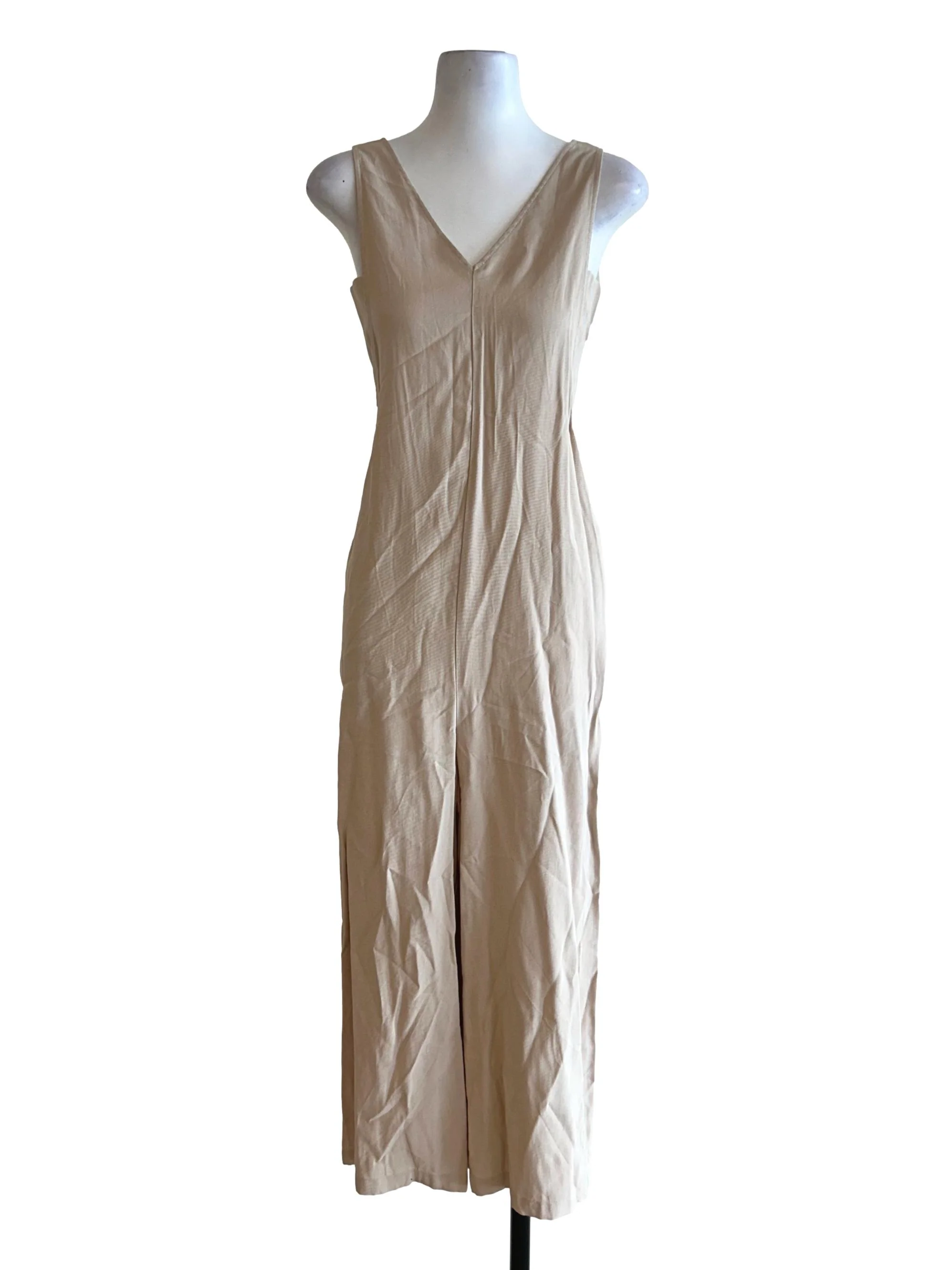 Khaki V Neck Jumpsuits