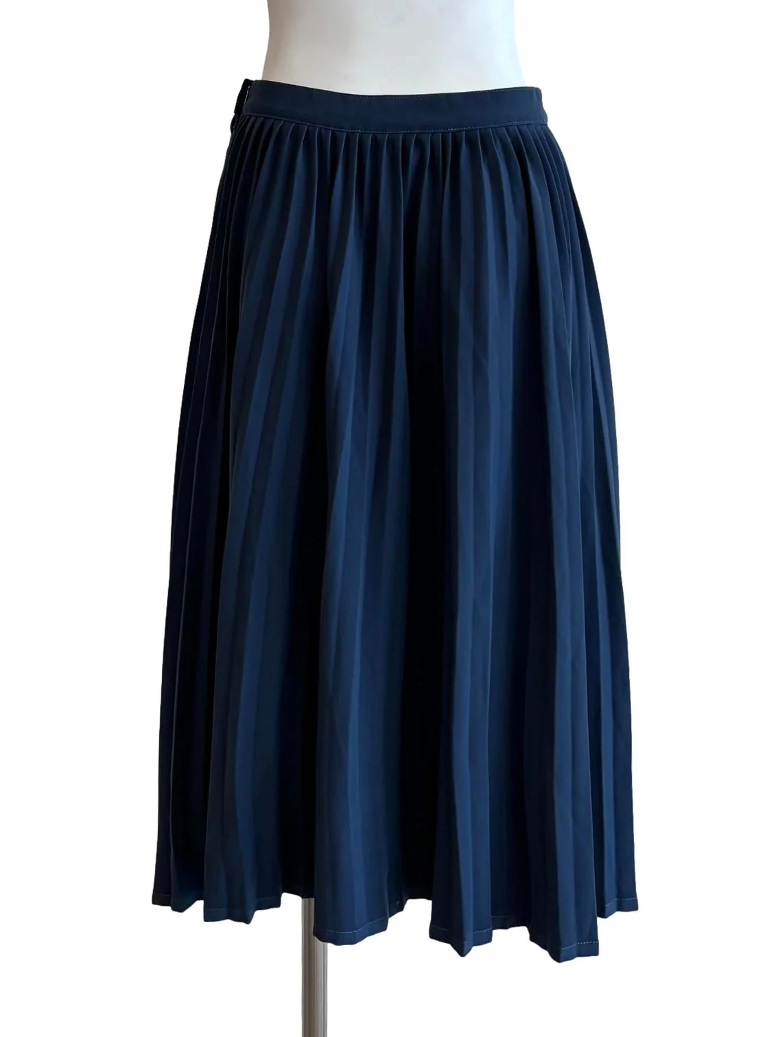 Lapis Blue Knee Length Pleated Skirt - Image 2