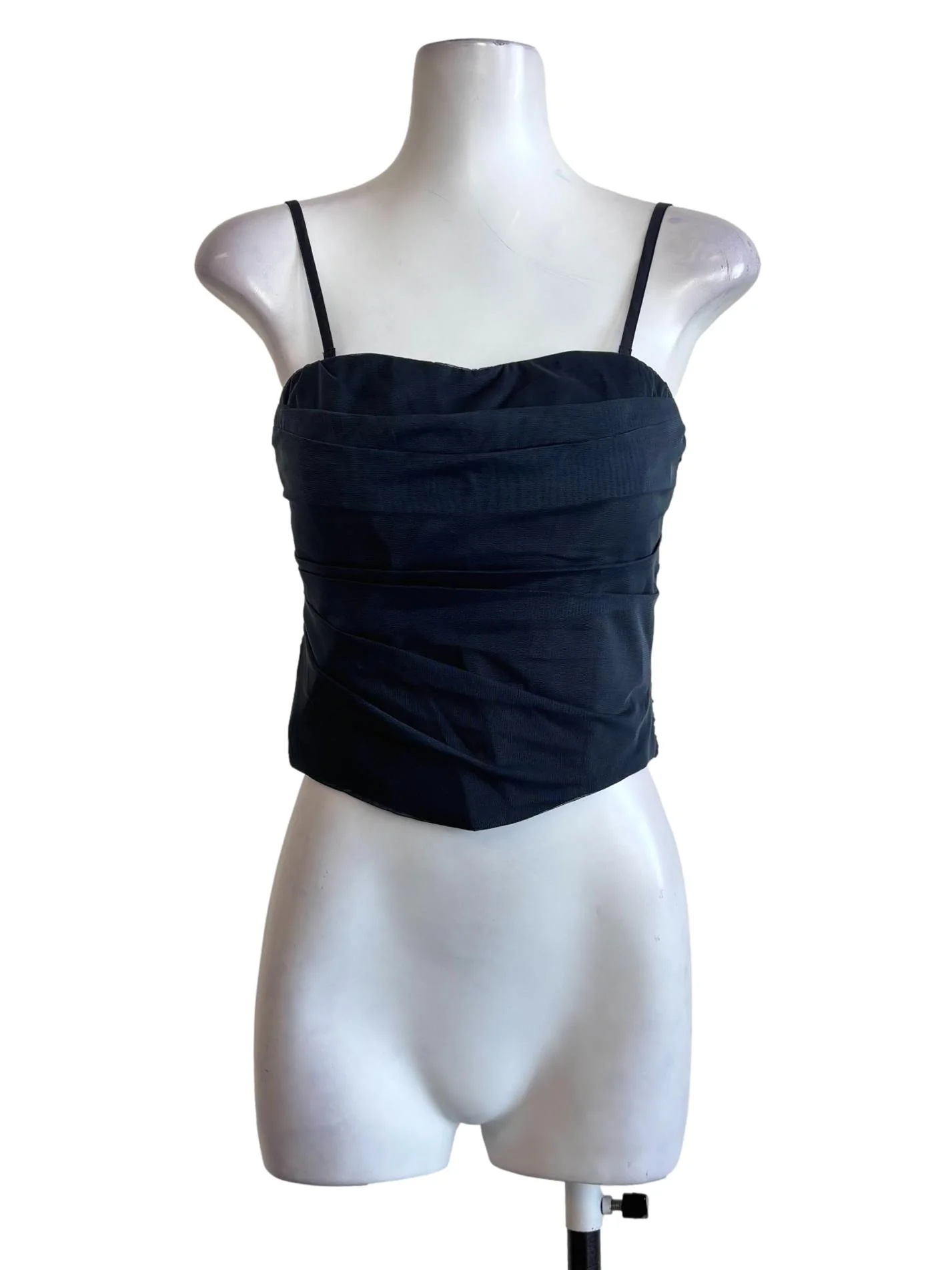 Lapis Blue Spaghetti Strap Corset Top