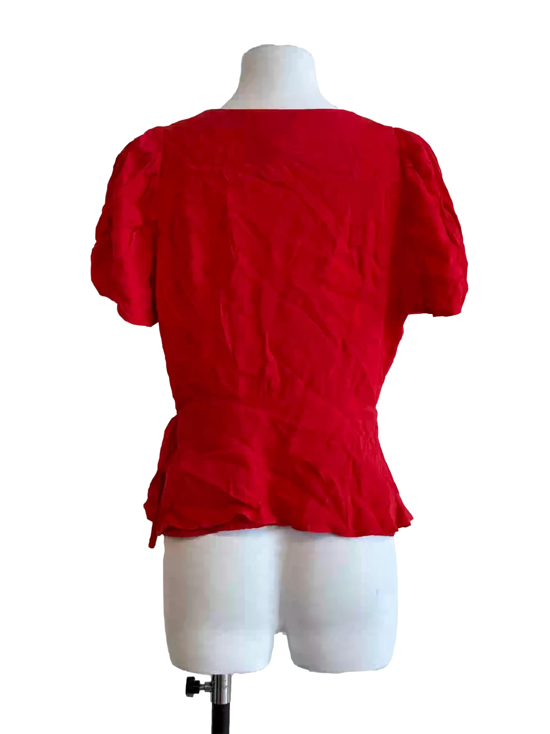Lava Red Surplice Peplum Top - Image 2