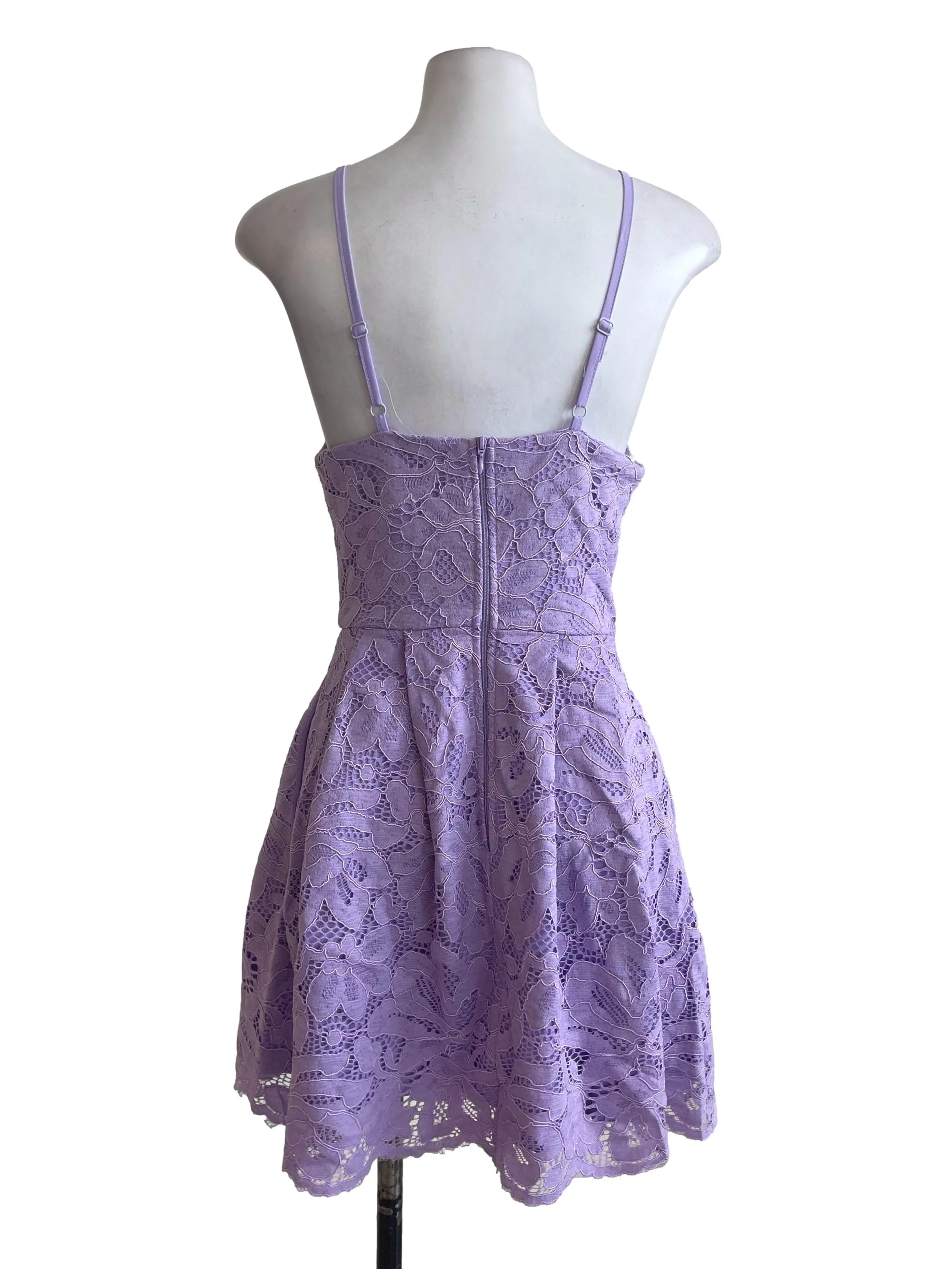 Lavender Laced Spaghetti Strap Dress - Image 2
