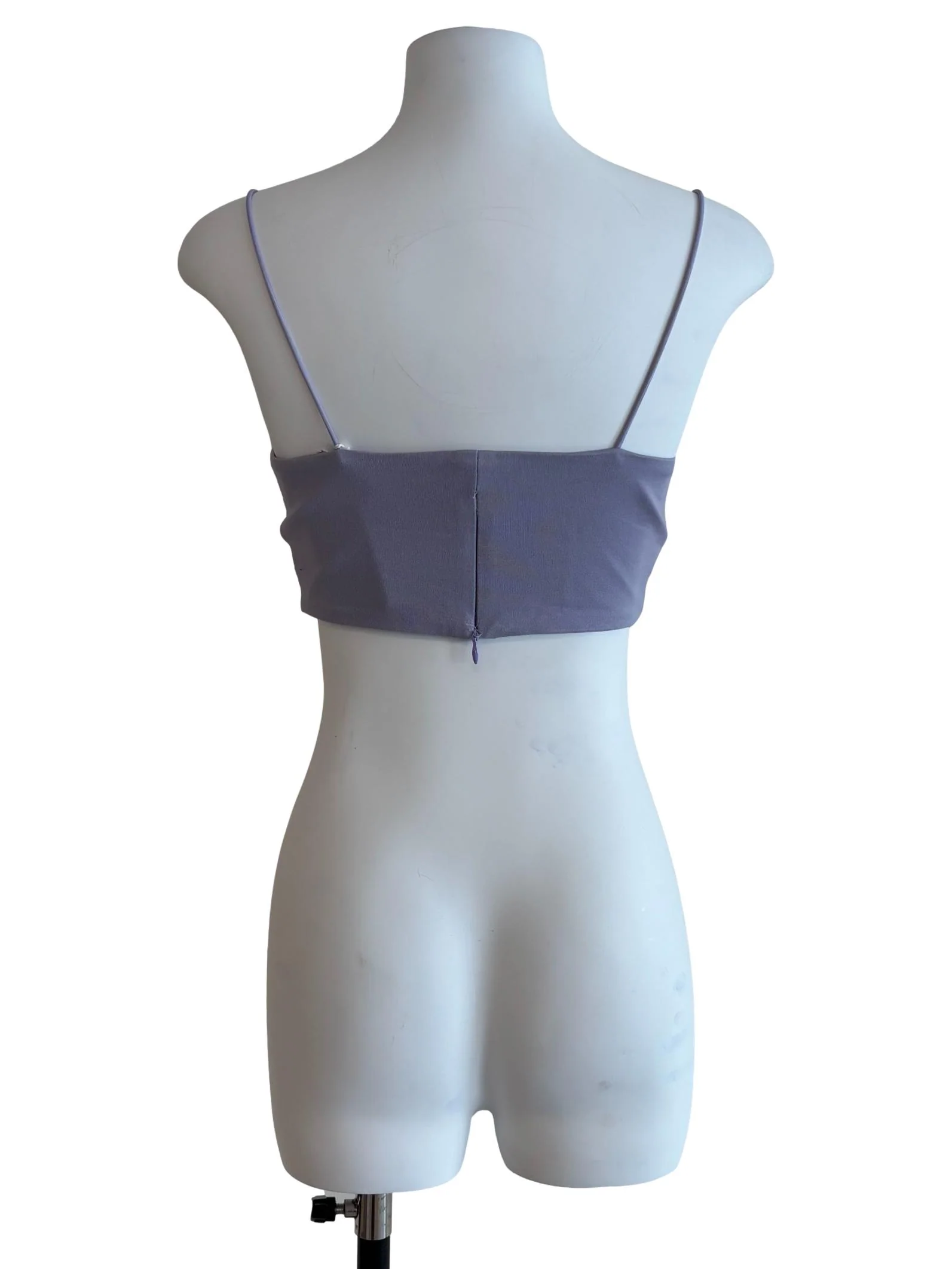 Lavender Purple Padded Cropped Top - Image 2