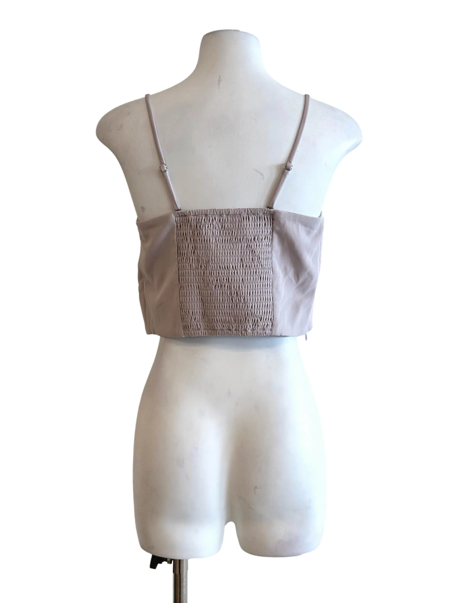 Lavender Purple Padded Pleated Crop Top - Image 2