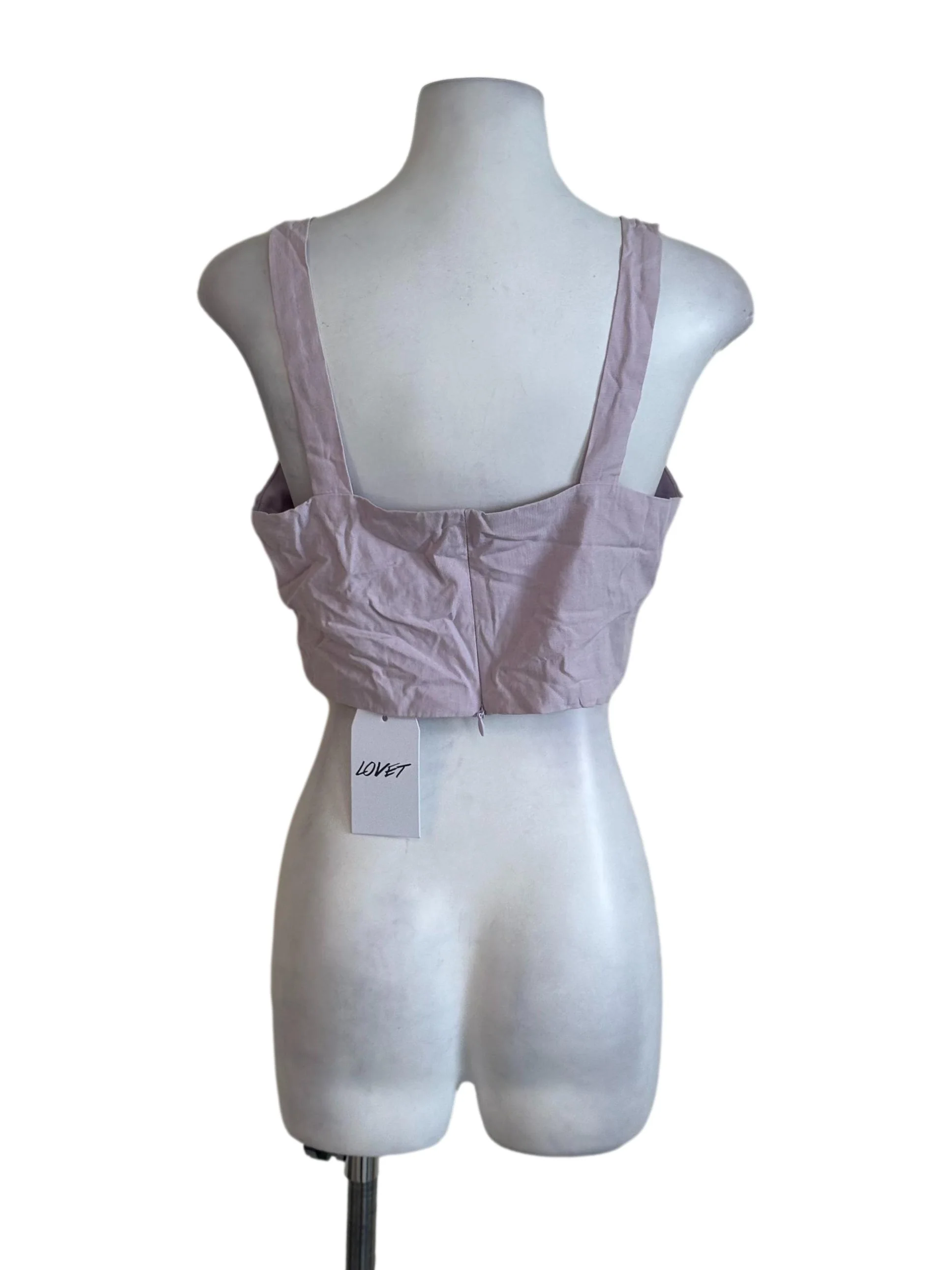 Lavender Purple Plain Square Neck Top - Image 2