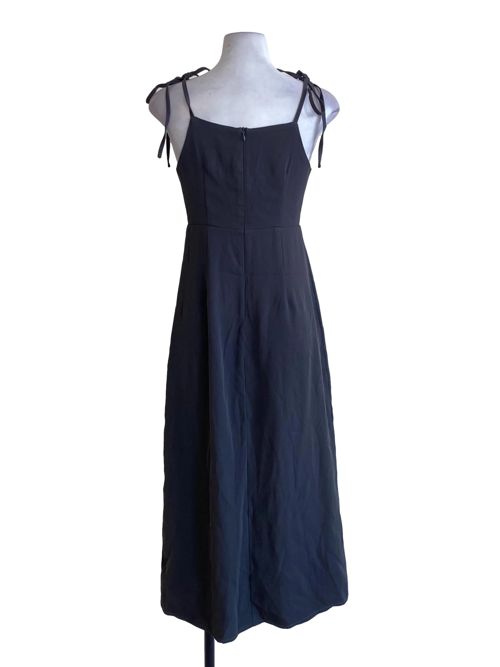 Lead Grey Sweetheart Tie Strap A-Line Dress - Image 2