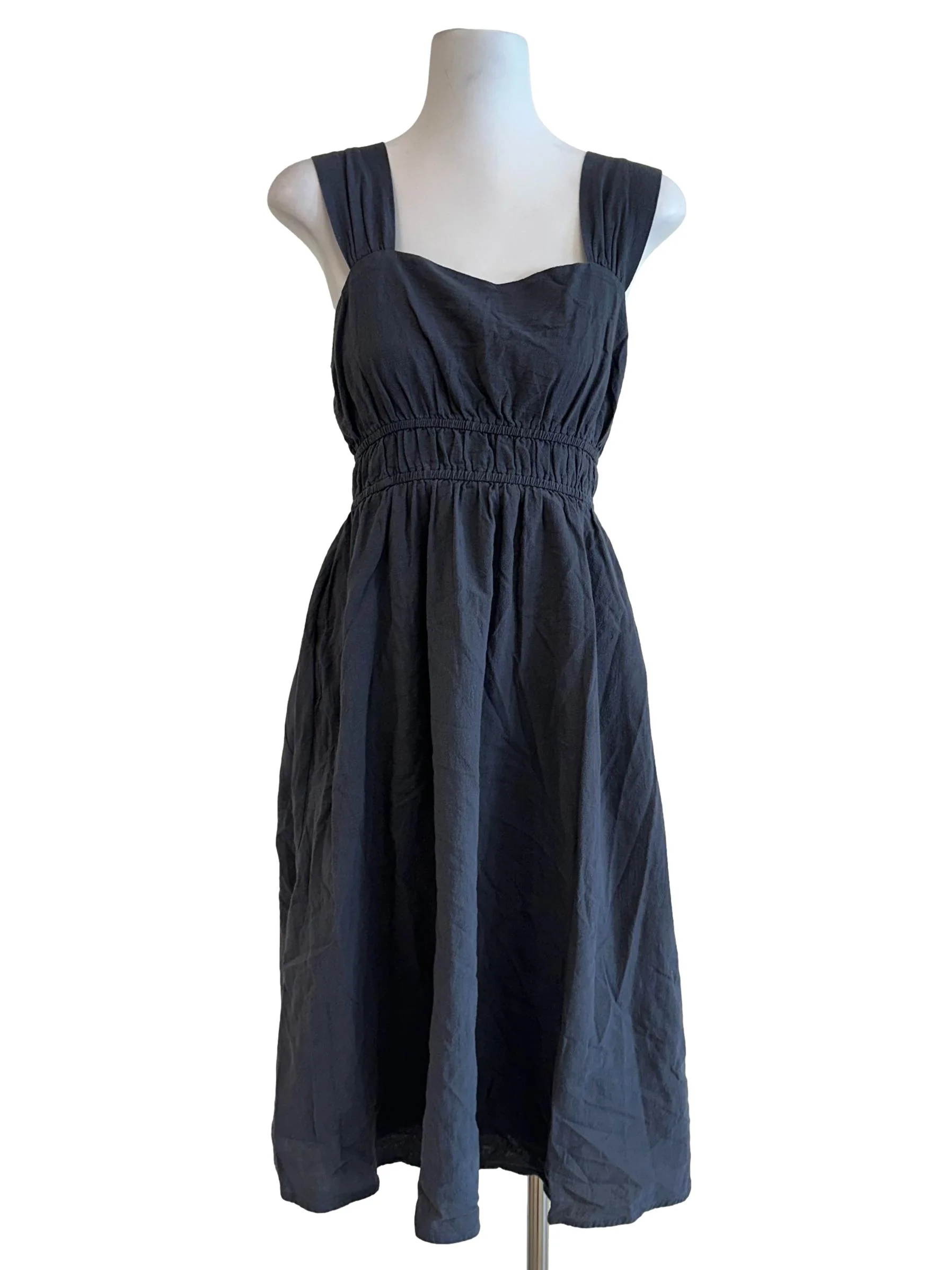 Lead Grey Textured Midi Dress