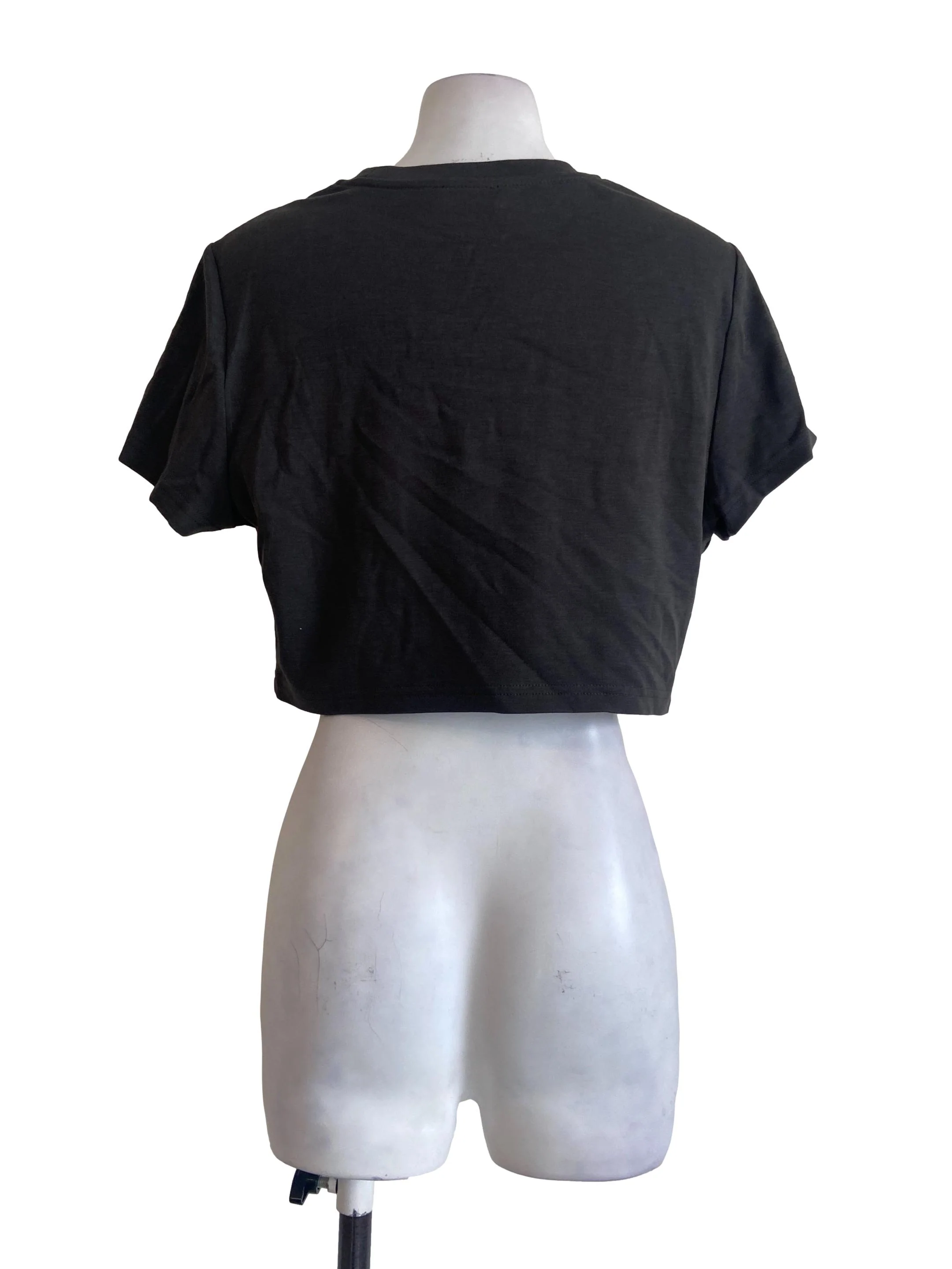 Lead Grey Twill Crop Top - Image 2