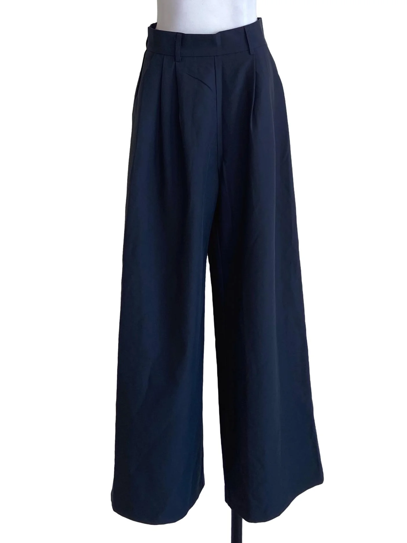 Lead Grey Twill High Waist Formal Pants