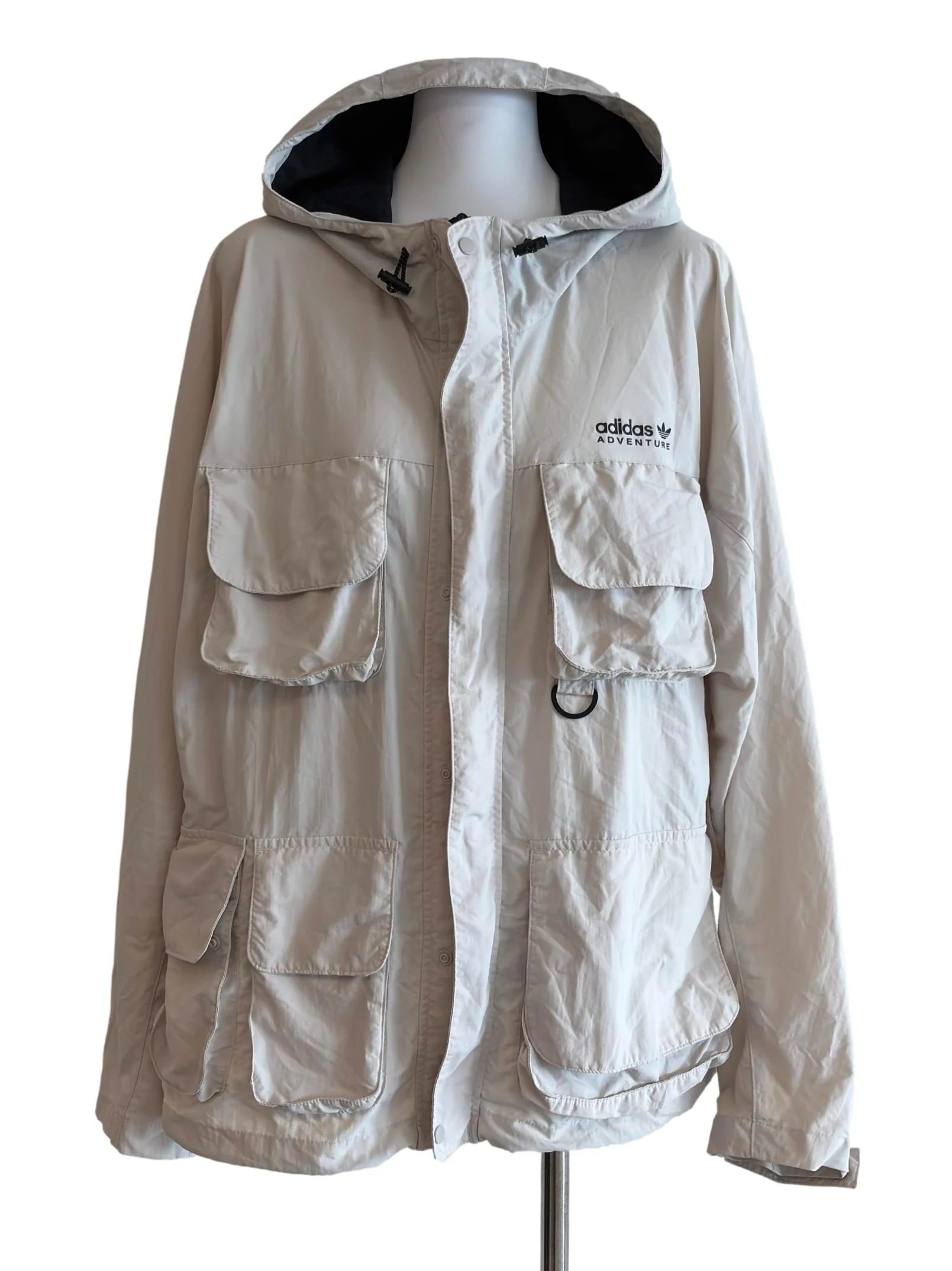 Light Beige Pocket Detail Parka Jacket