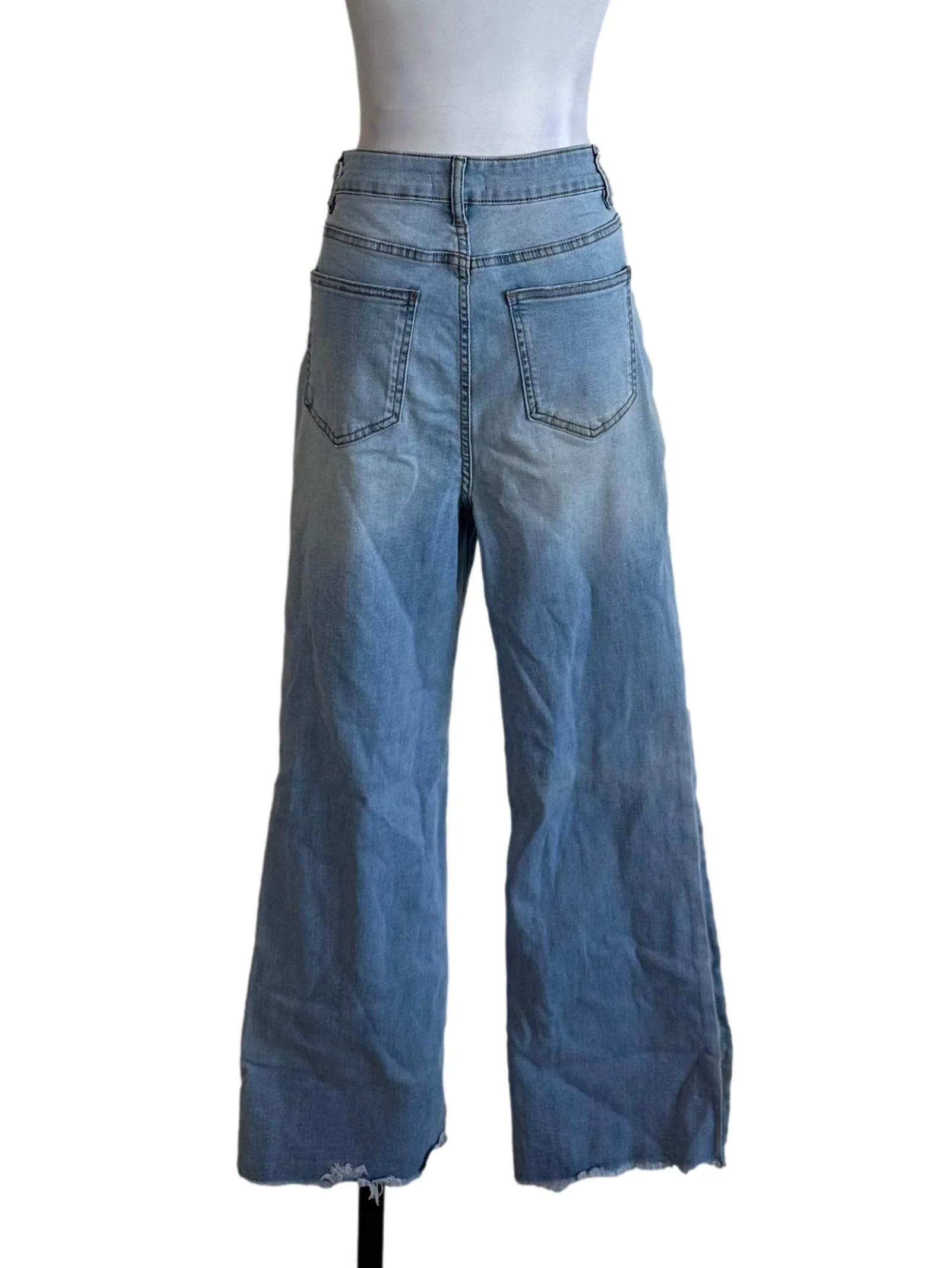 Light Blue Denim Ripped Long Jeans - Image 2