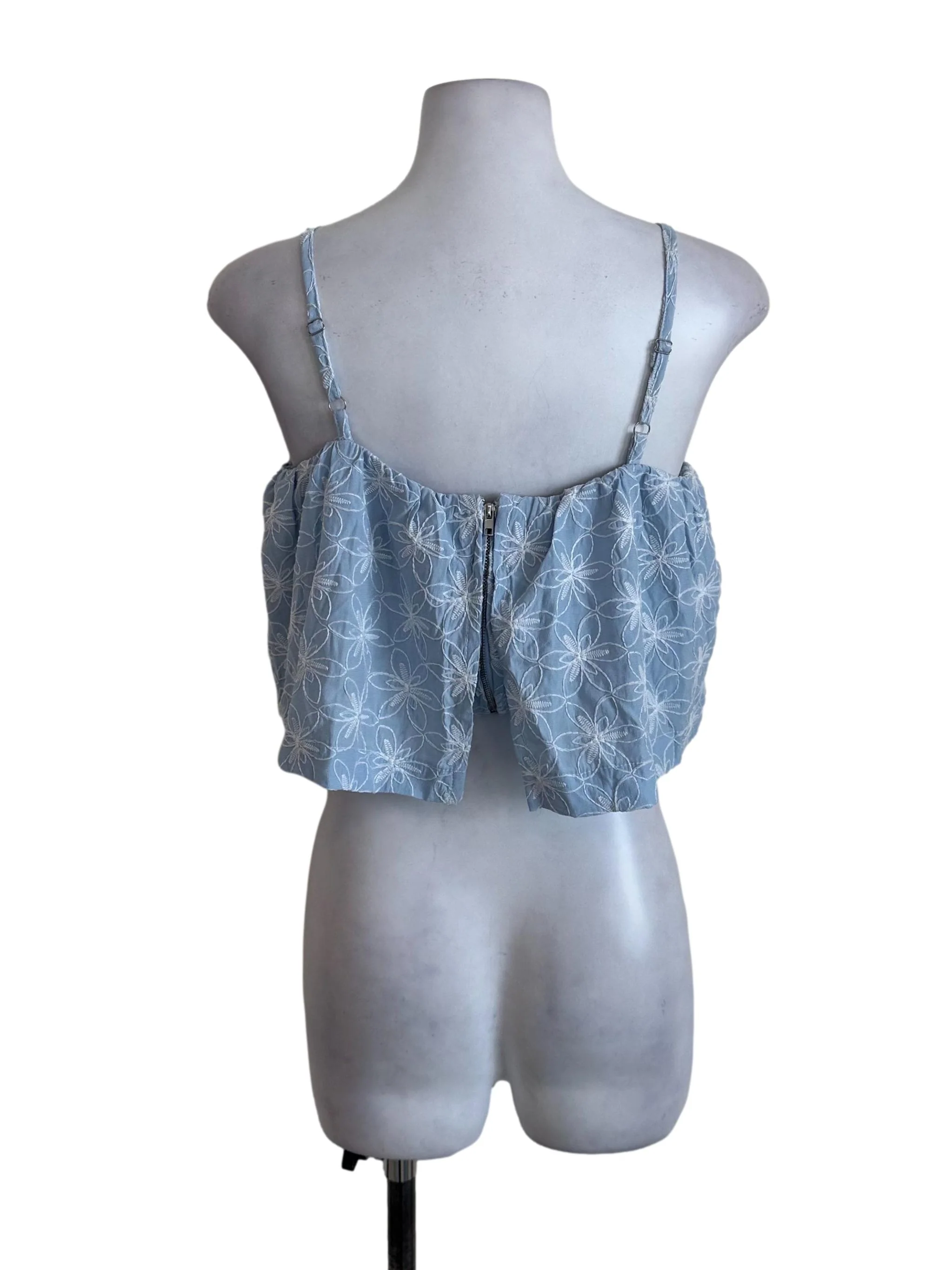 Light Blue Floral Textured Top - Image 2