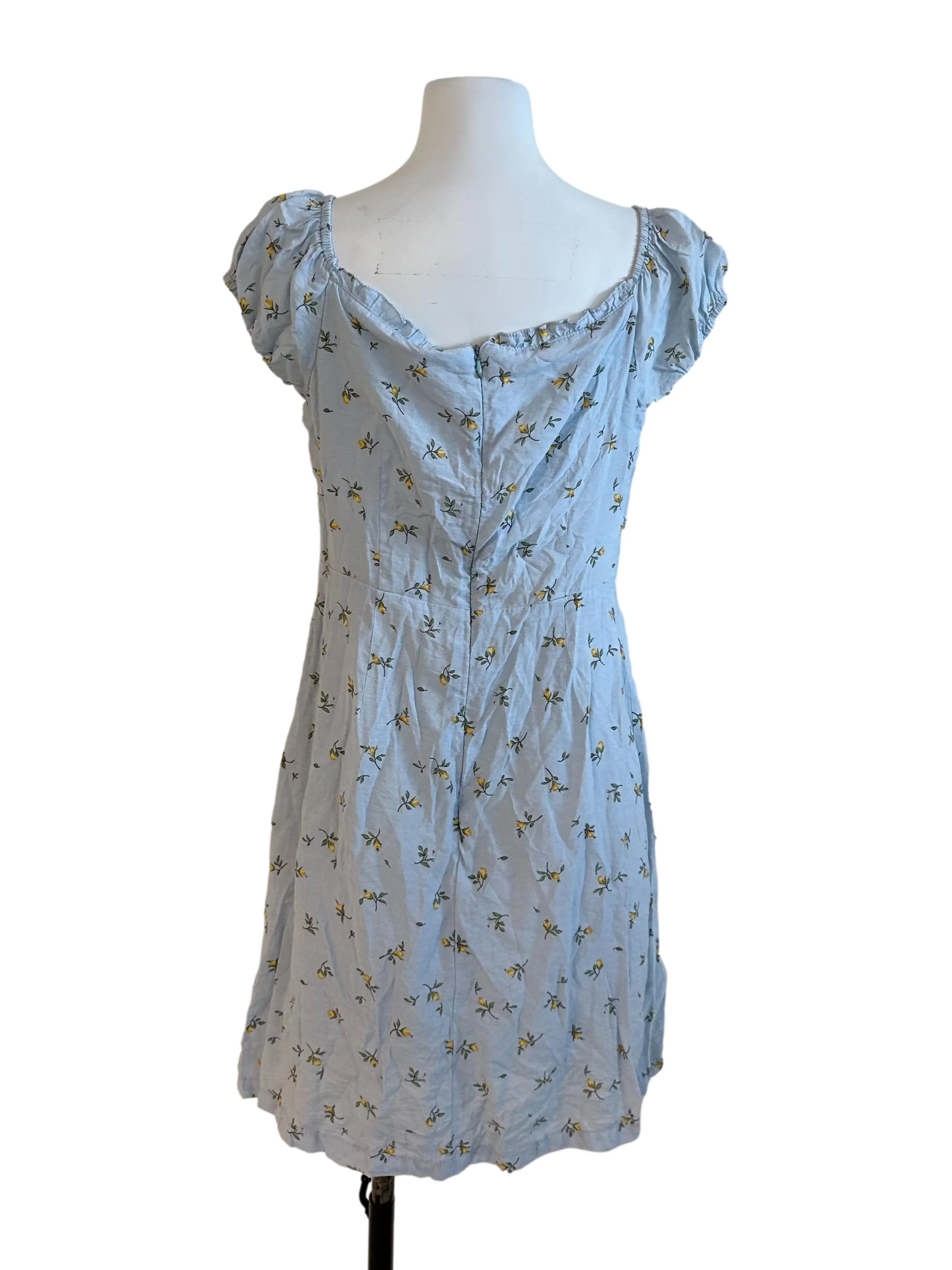 Light Blue Pattern Button Dress - Image 2