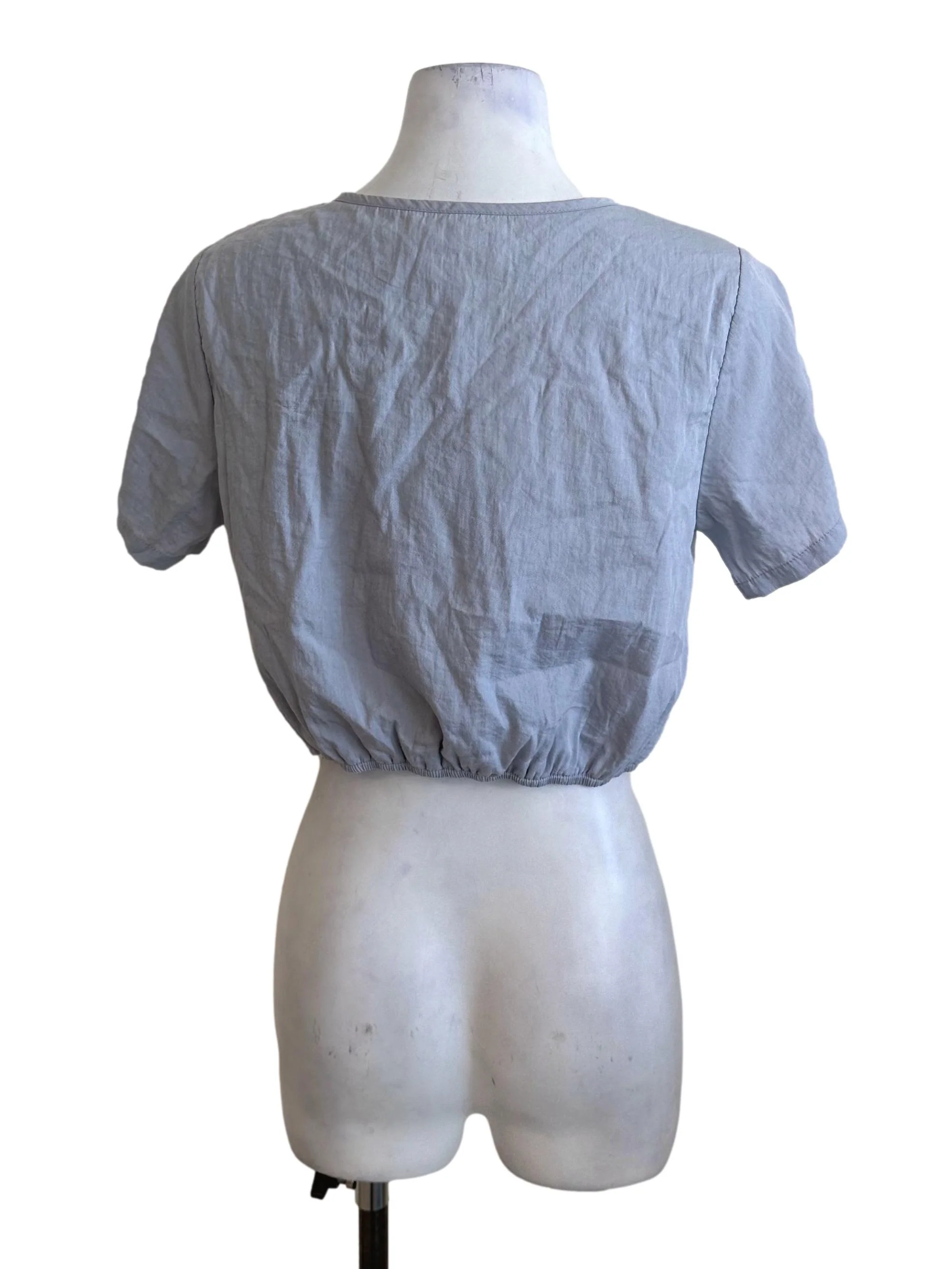 Light Blue Round Neck Button Top TCL - Image 2